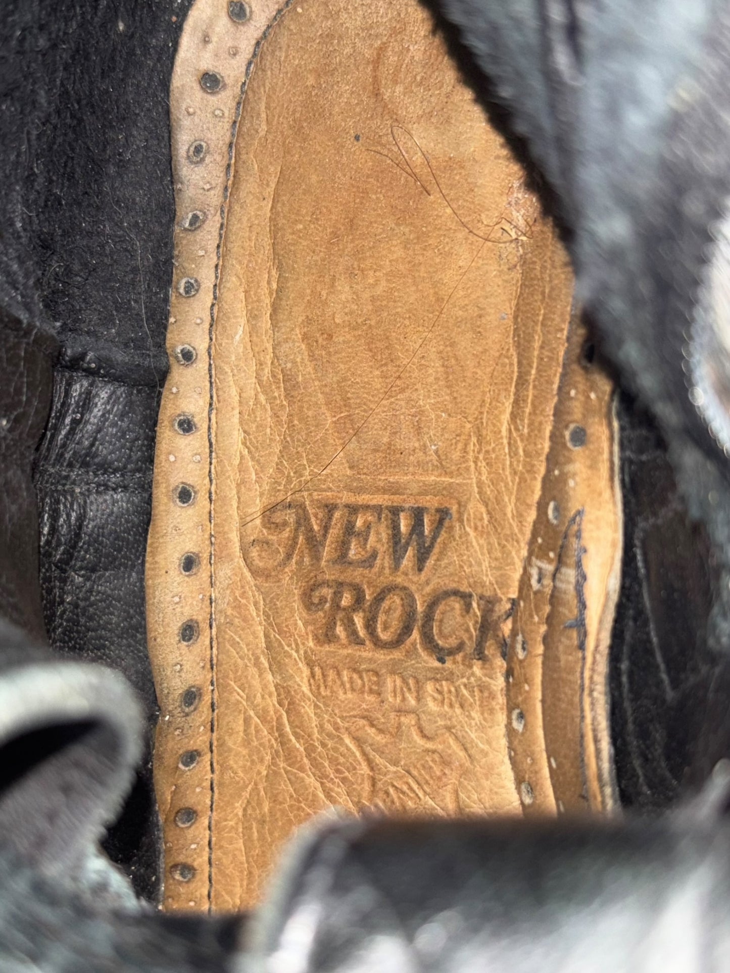 Vintage New Rock knee high reactor leather boots size 42