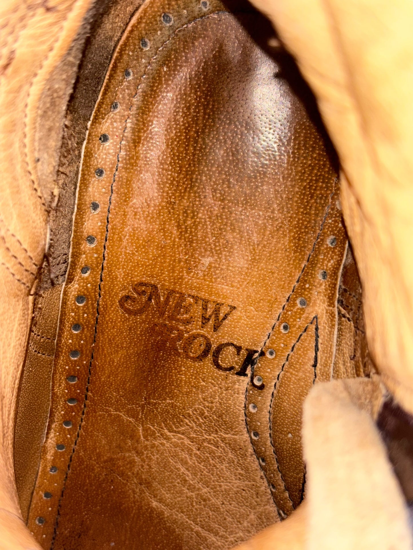 Vintage New Rock beige leather biker boots size 40