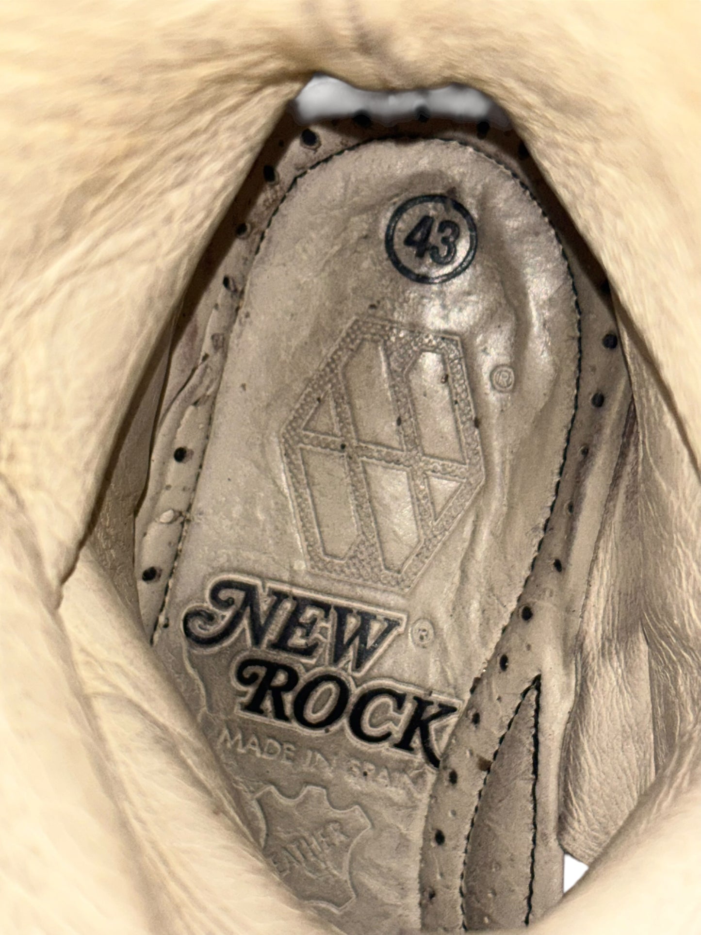 Vintage New Rock knee high studded platform boots size 43