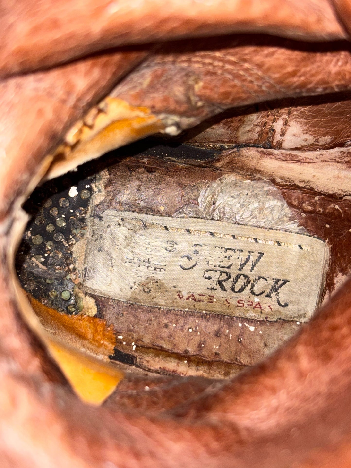 Vintage New Rock buckled raised-heel mid-calf leather boots