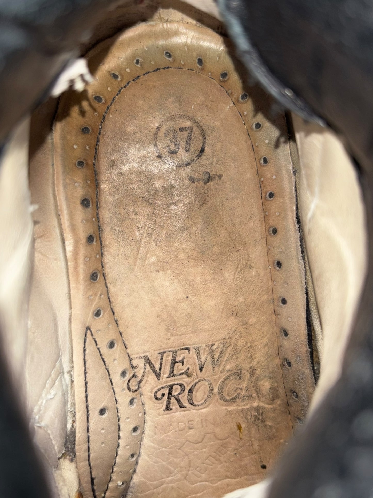 Vintage New Rock blue techno platform boots size 37