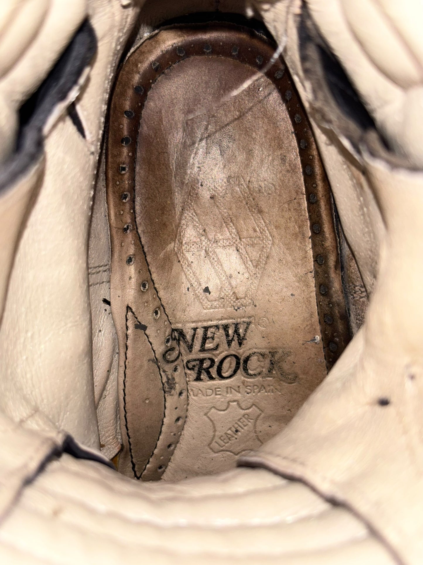 Vintage New Rock grey mid-calf reactor leather boots