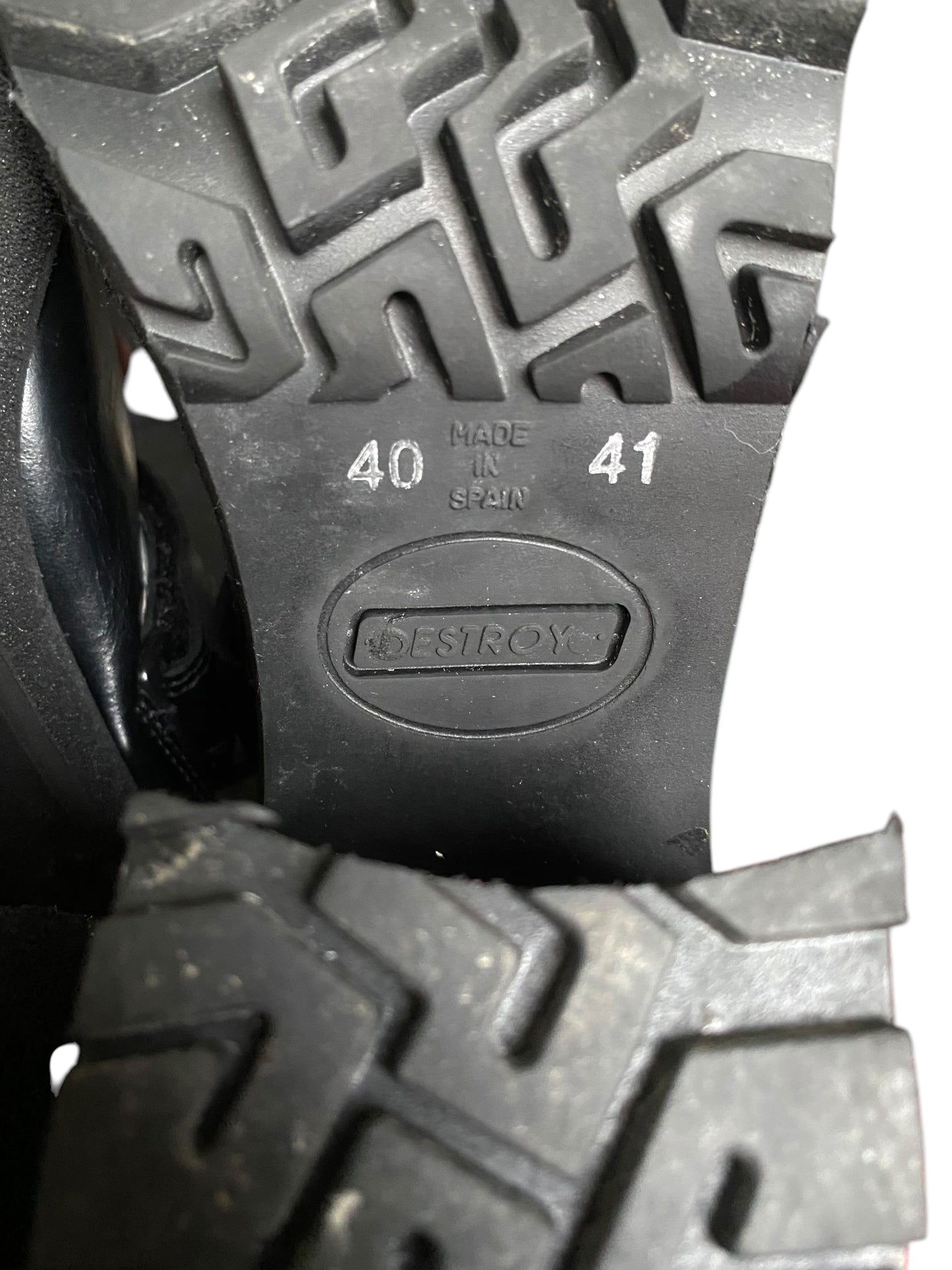 Vintage Destroy black and white leather loafers size 40