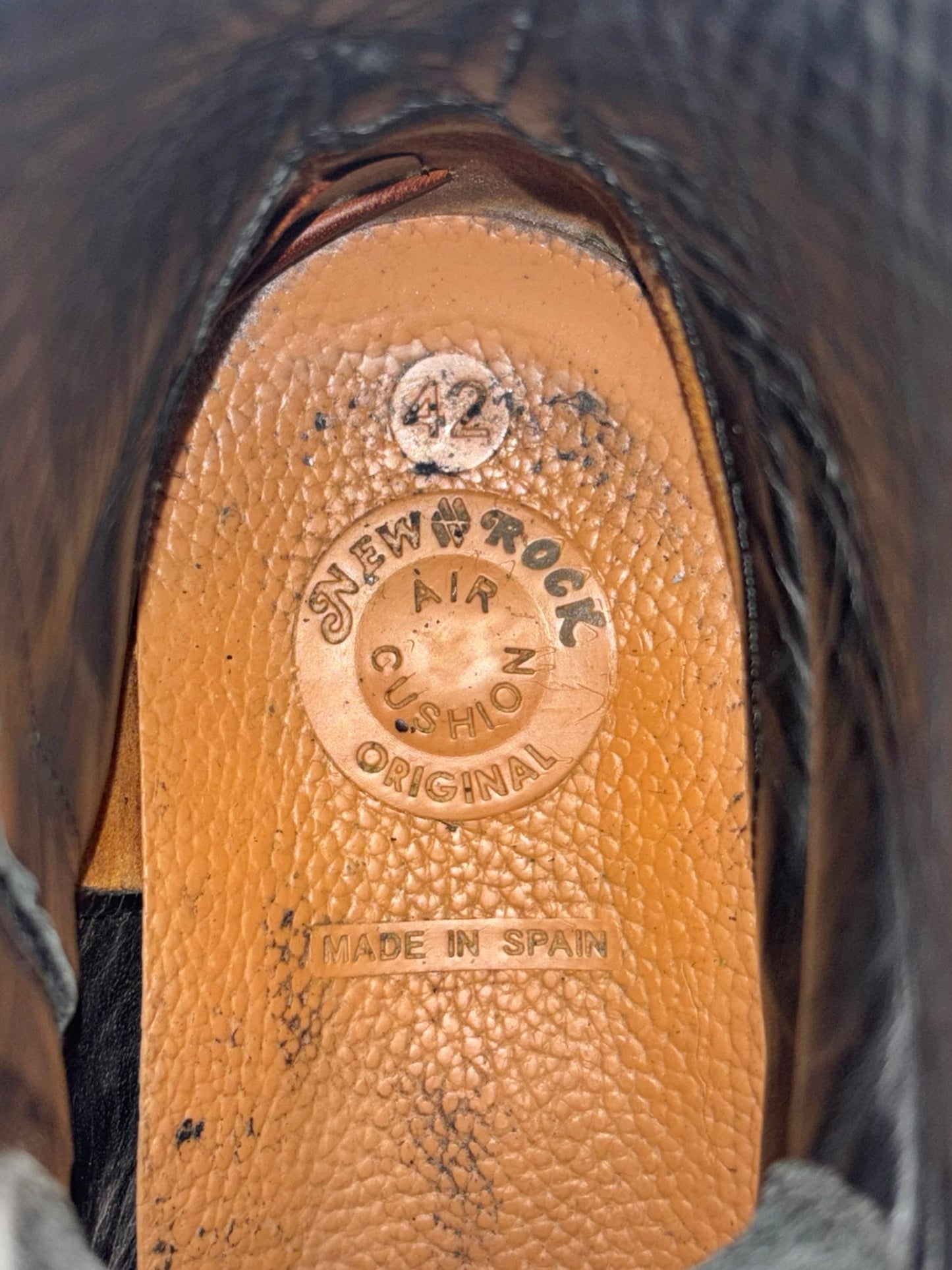 Vintage New Rock techno leather platform boots size 42