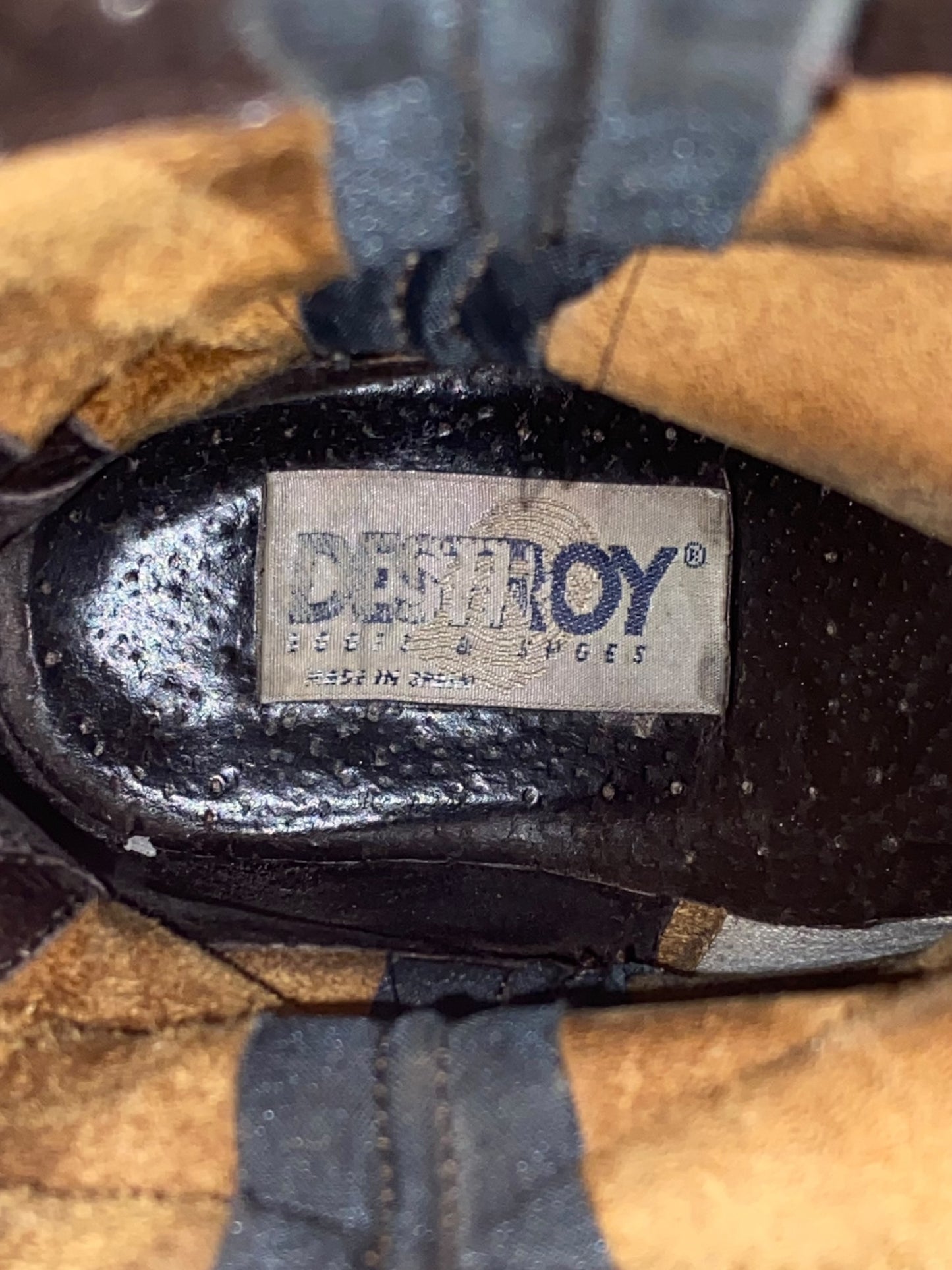 Vintage Destroy block platform leather boots size 36