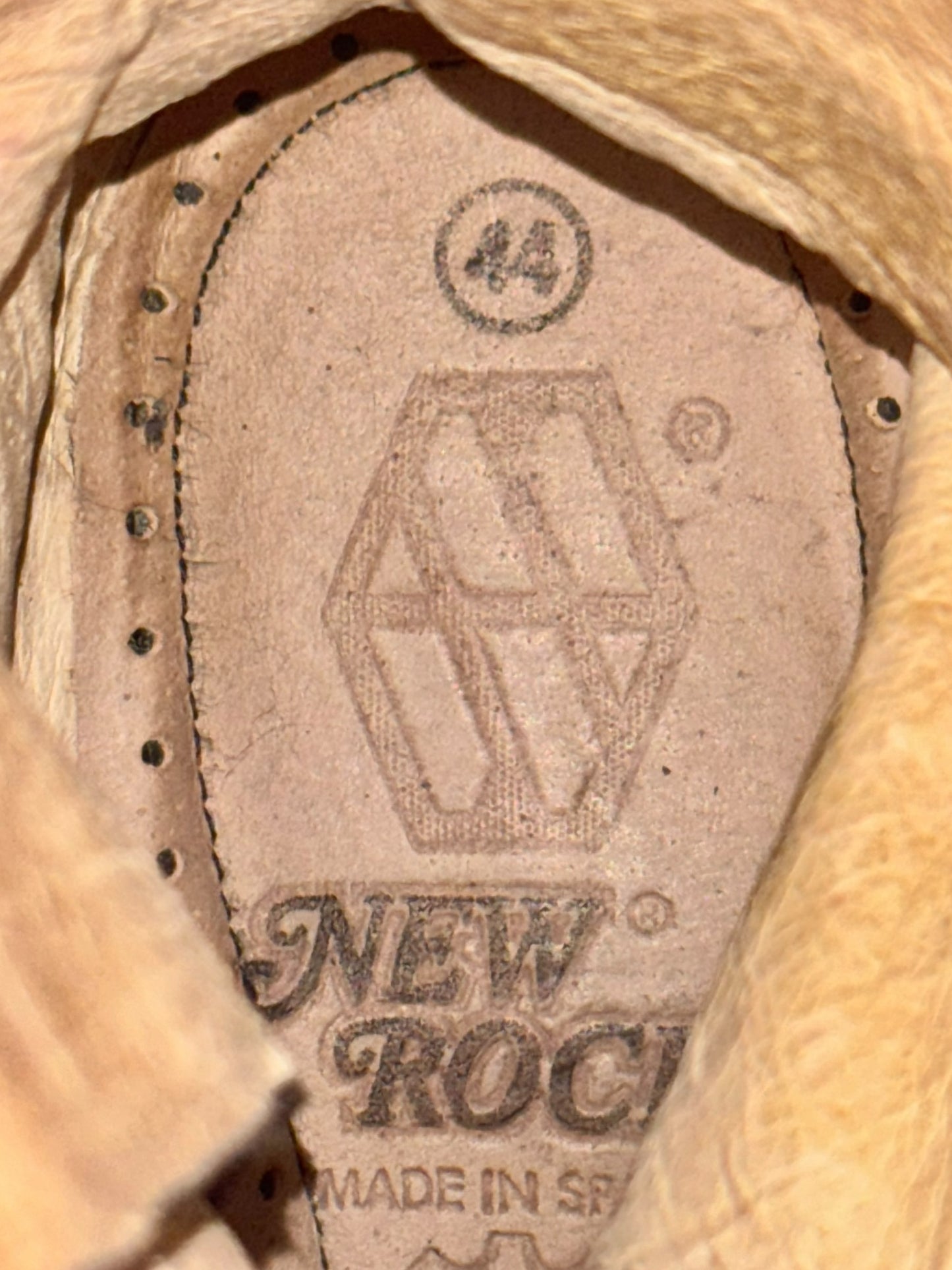 Vintage New Rock lace up leather boots size 44