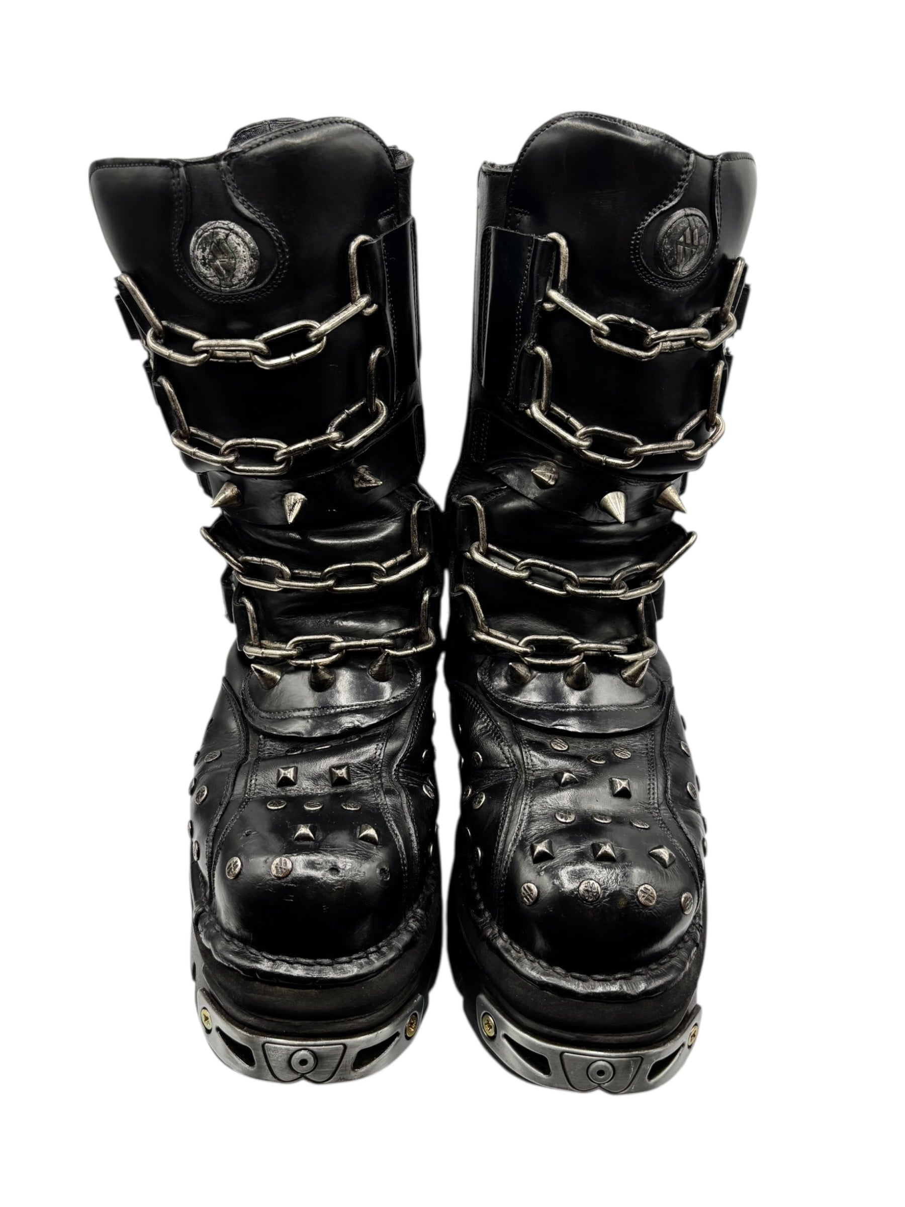 Vintage New Rock studded chain reactor boots size 43