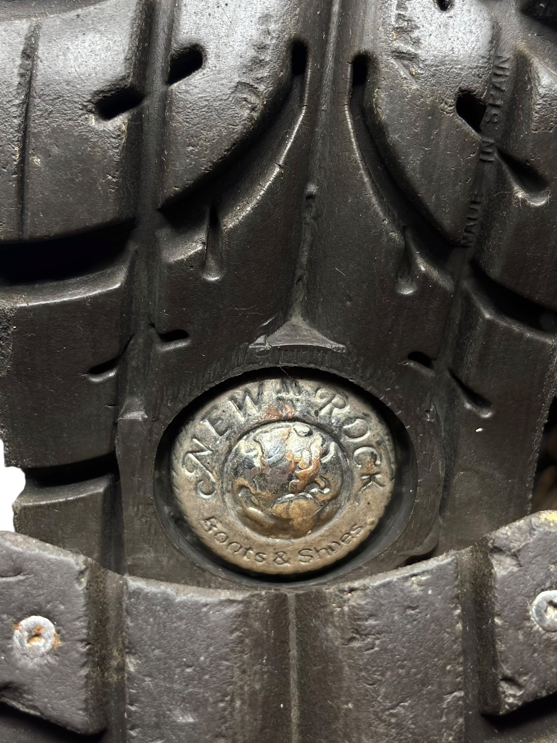 Vintage New Rock beige leather biker boots size 40