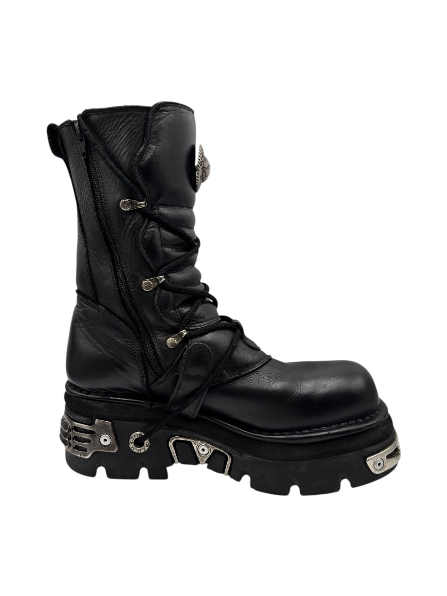 Vintage New Rock mid-calf reactor leather boots size 42