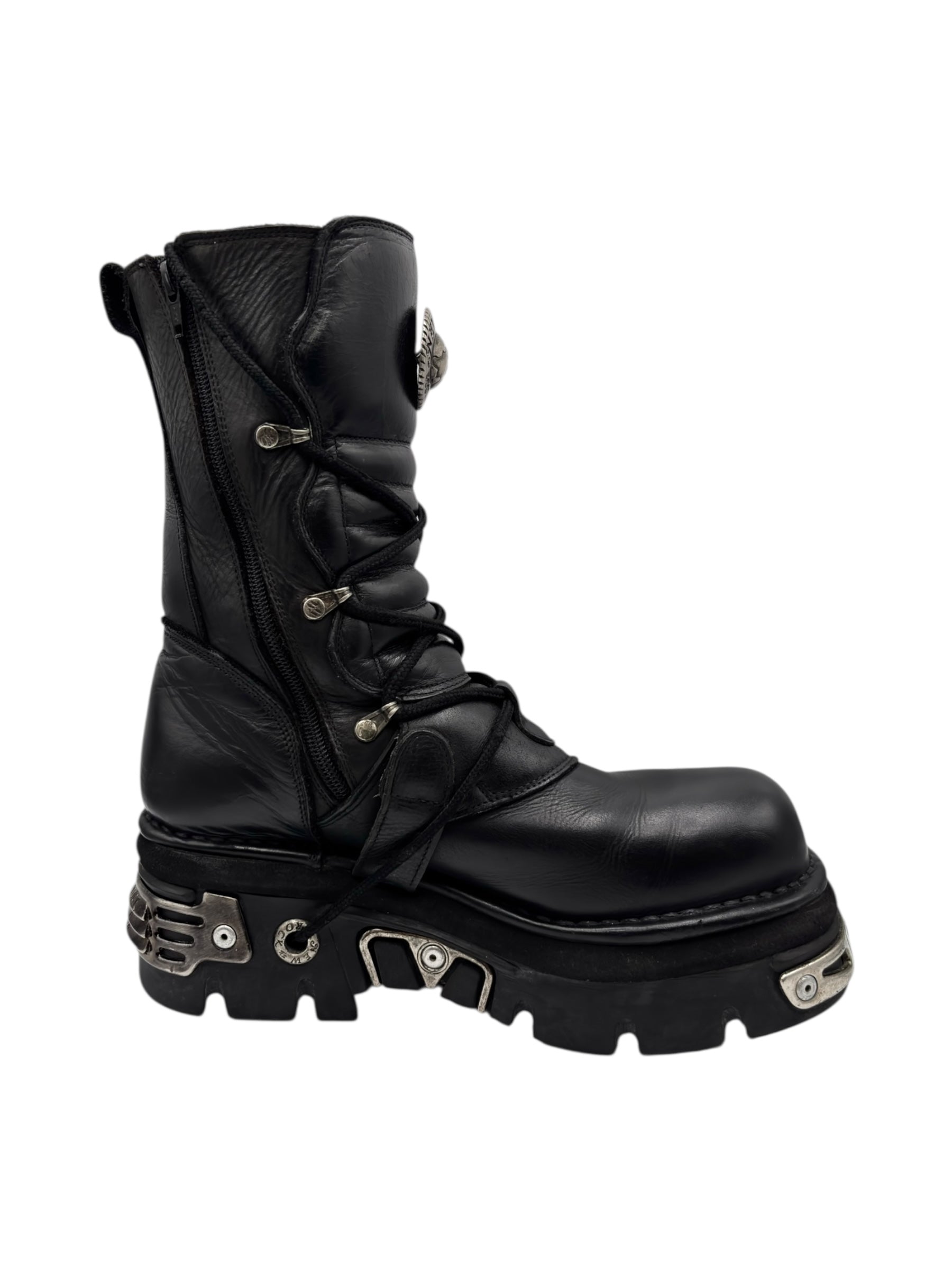 Vintage New Rock mid-calf reactor leather boots size 42