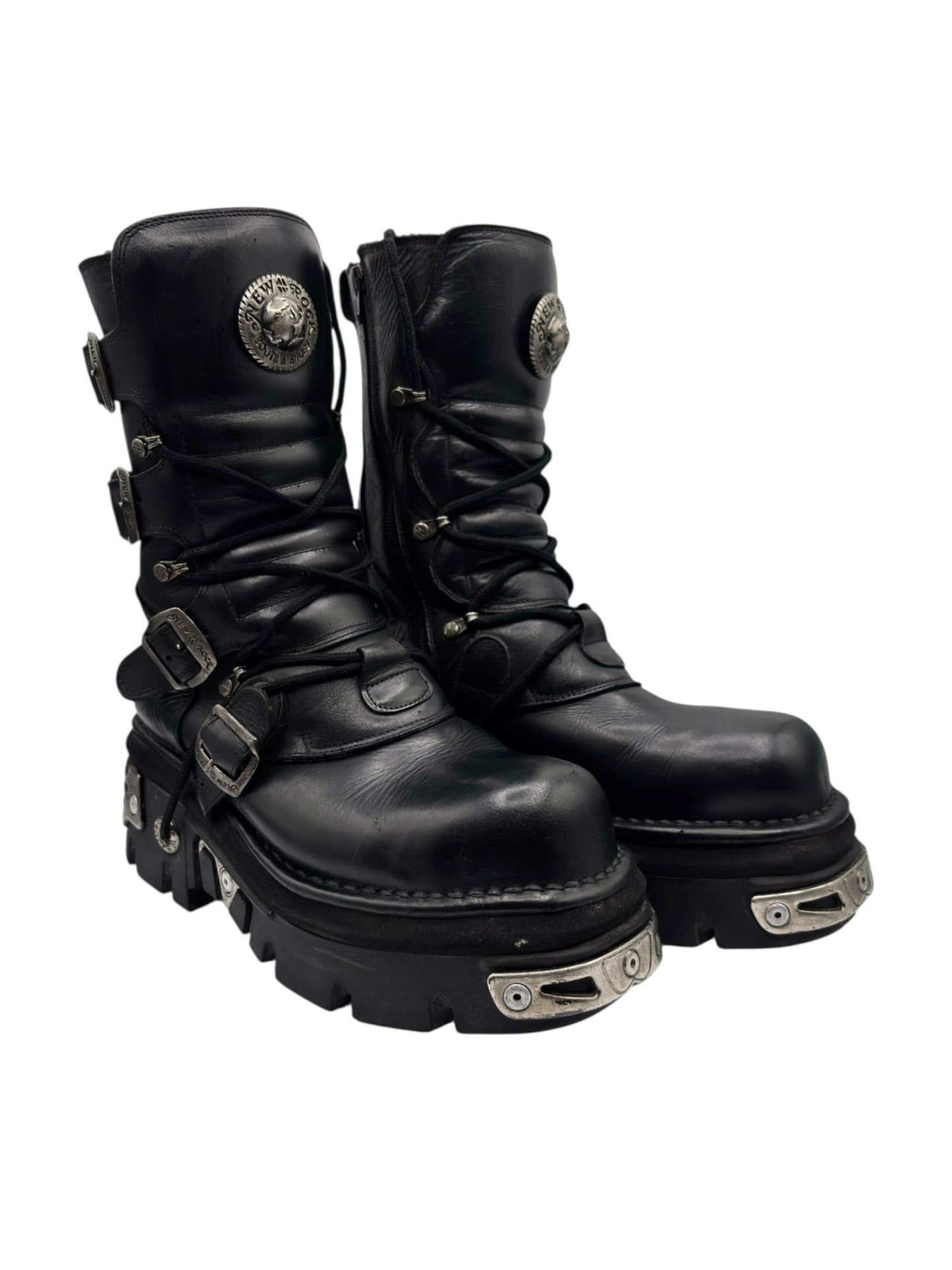 Vintage New Rock mid-calf reactor leather boots size 42