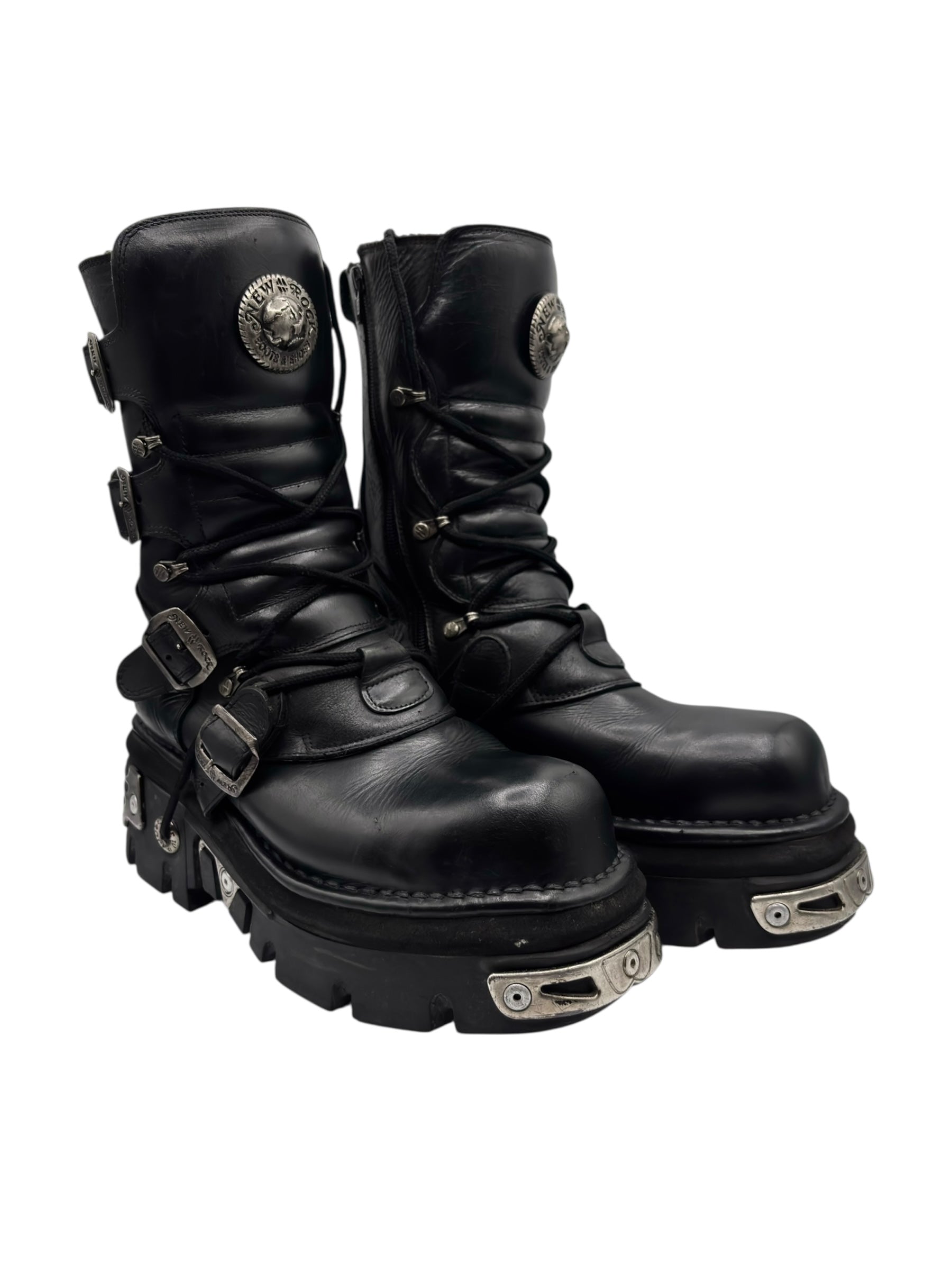 Vintage New Rock mid-calf reactor leather boots size 42