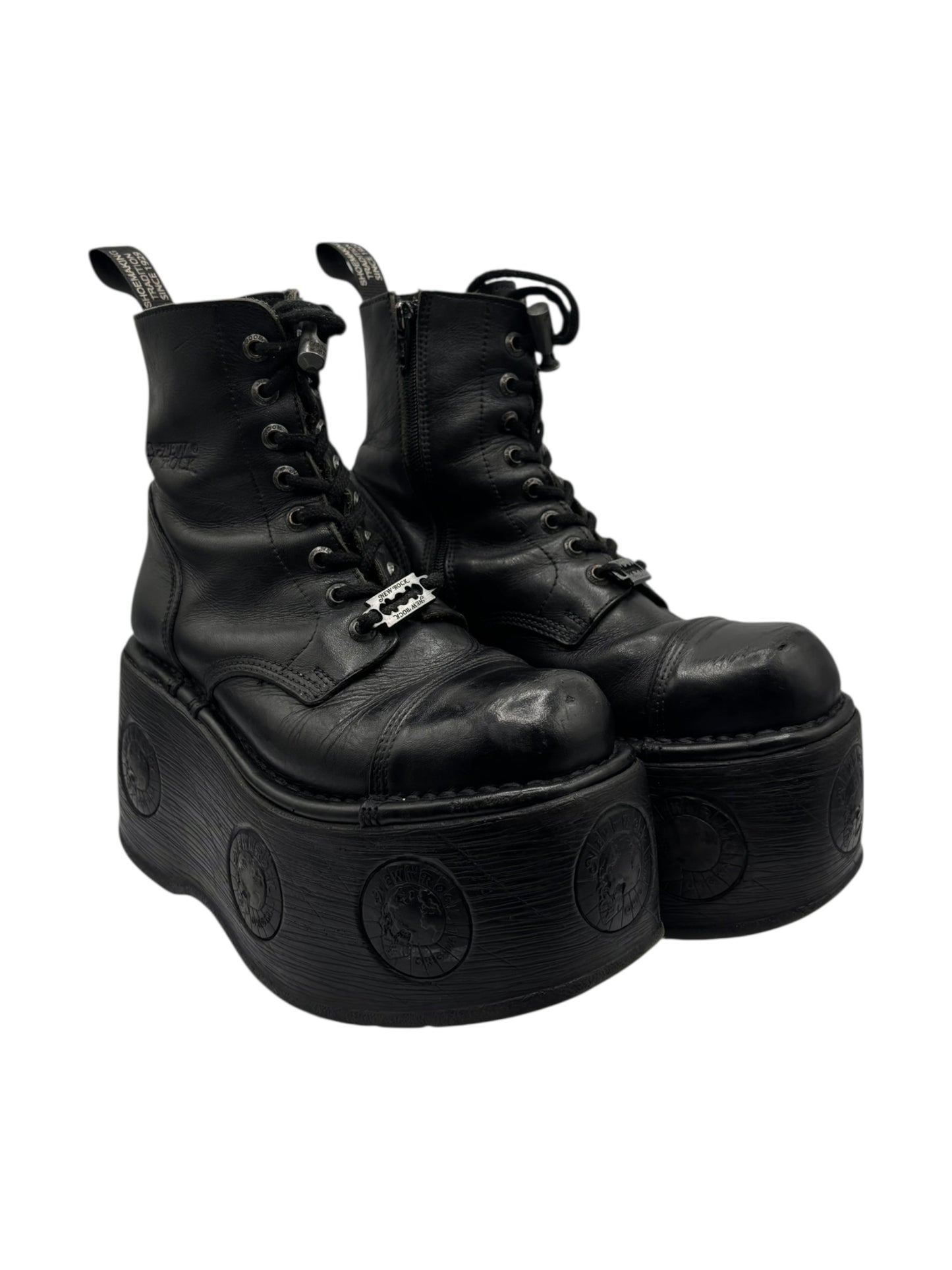 New Rock neptuno mili lace-up leather platform boots size 38