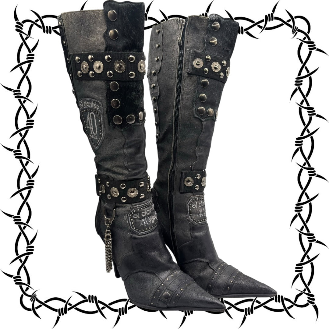 Vintage El Dantes knee high leather boots size 36