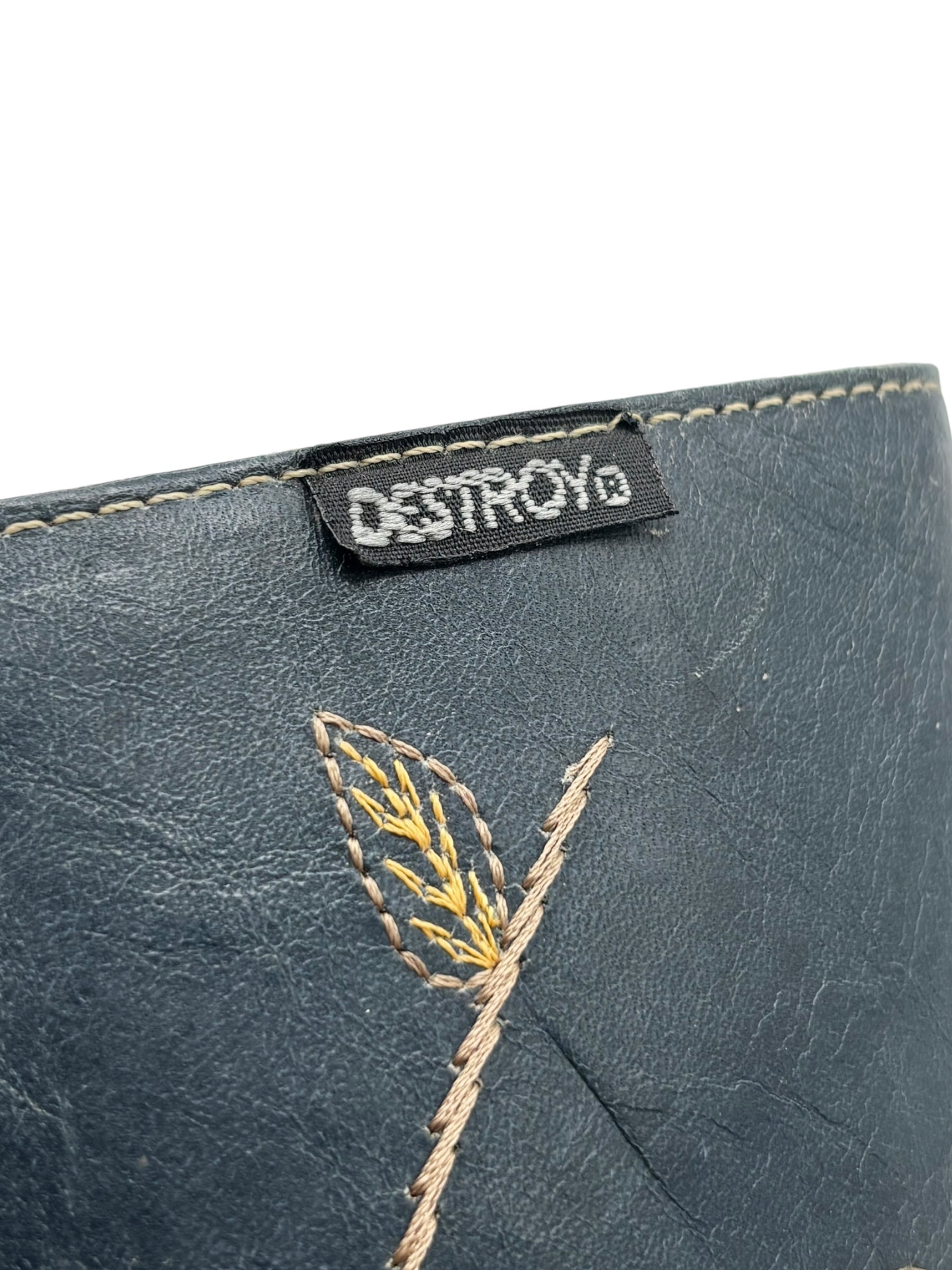 Beautiful vintage 90s Destroy knee high flower block platform boots size 37