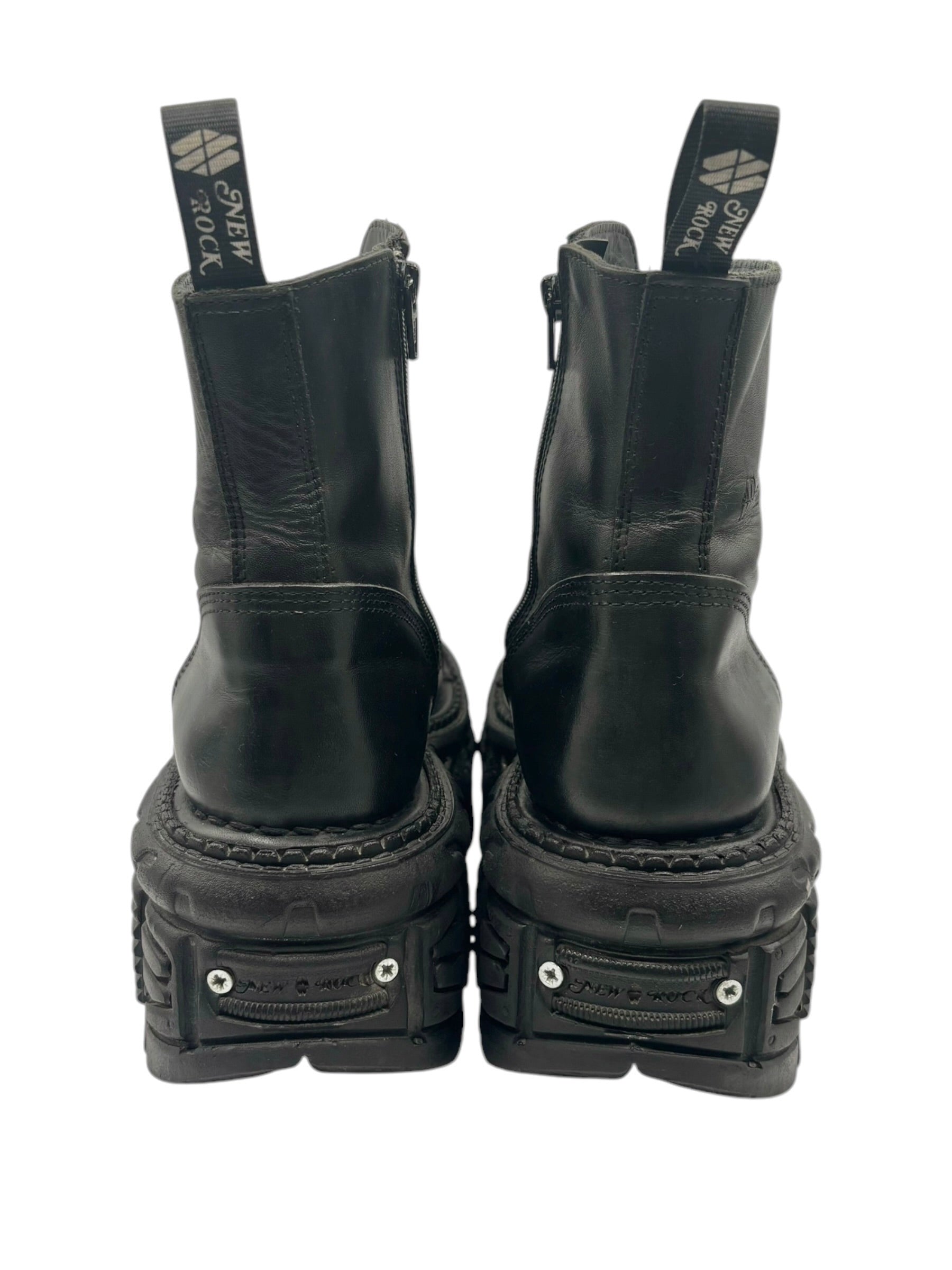 Vintage New Rock techno leather platform boots size 42