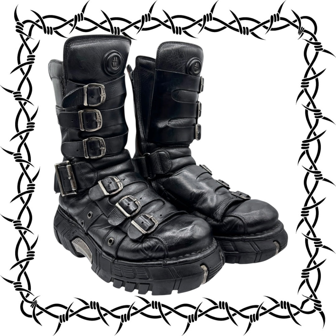 RARE vintage New Rock techno platform boots size 42