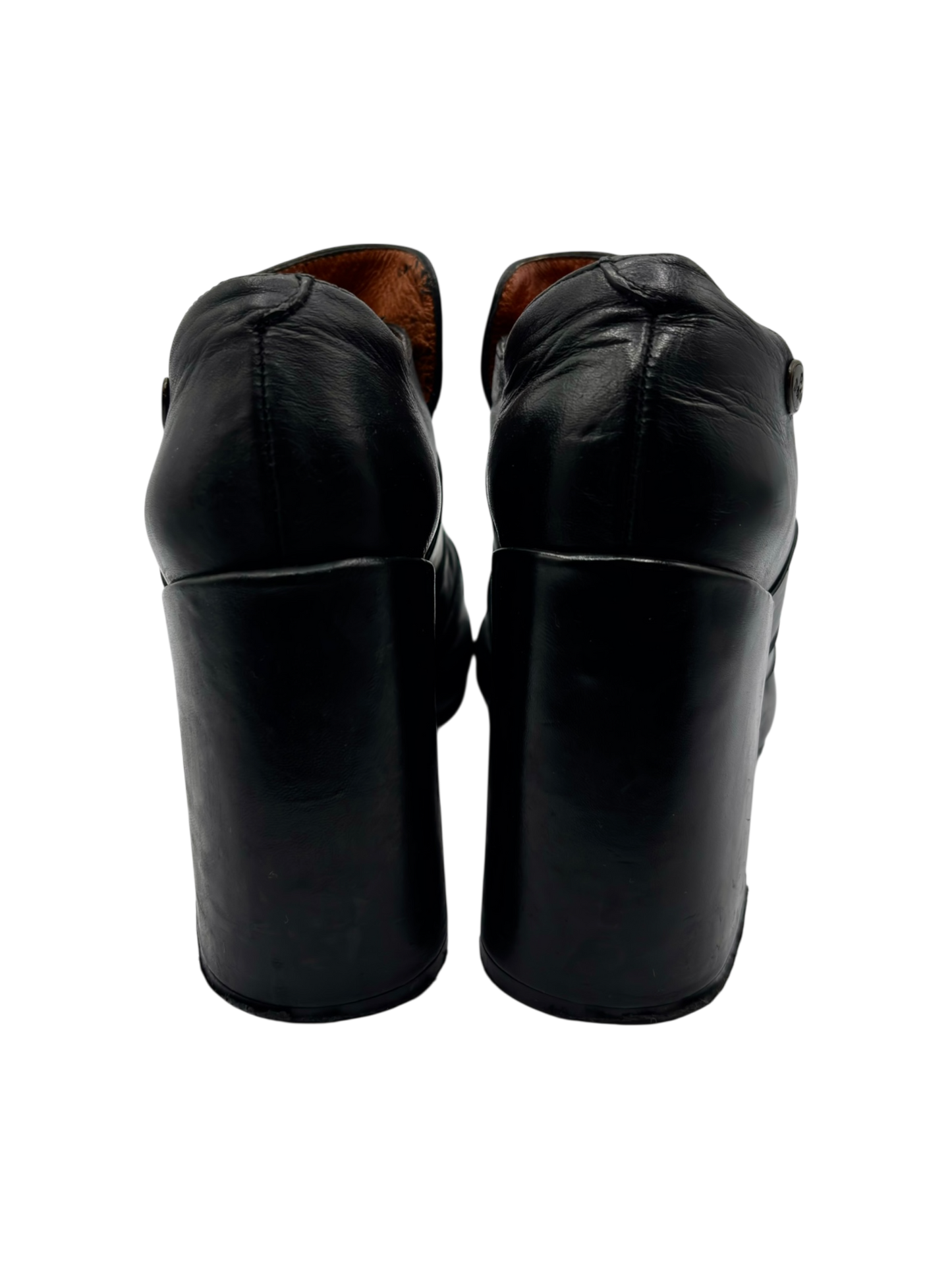 Vintage El Dantes block platform leather heels size 41