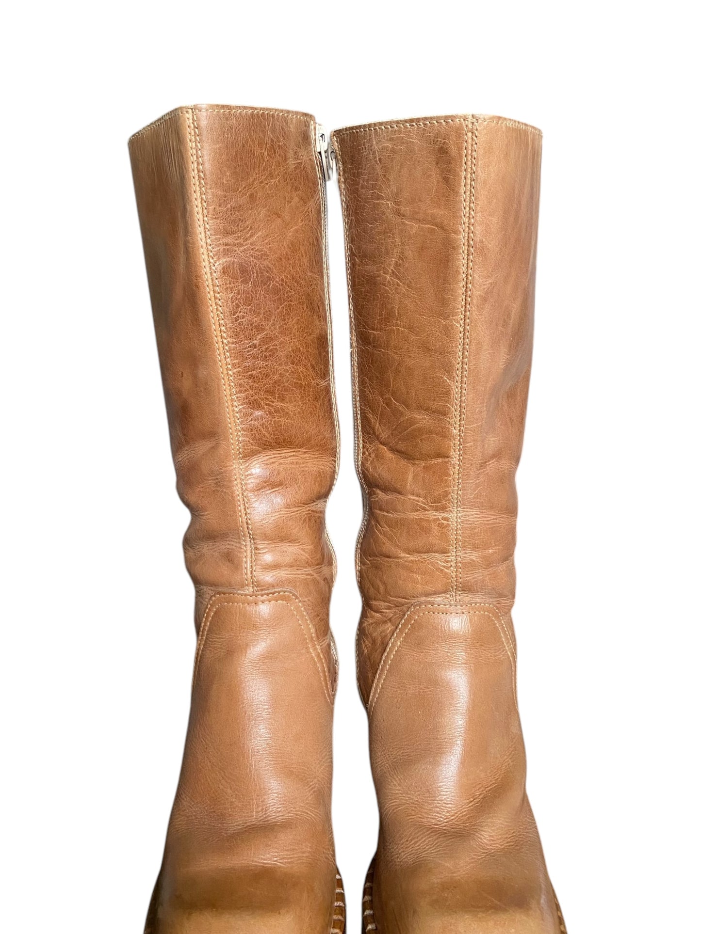 Vintage Destroy block platform leather boots size 41