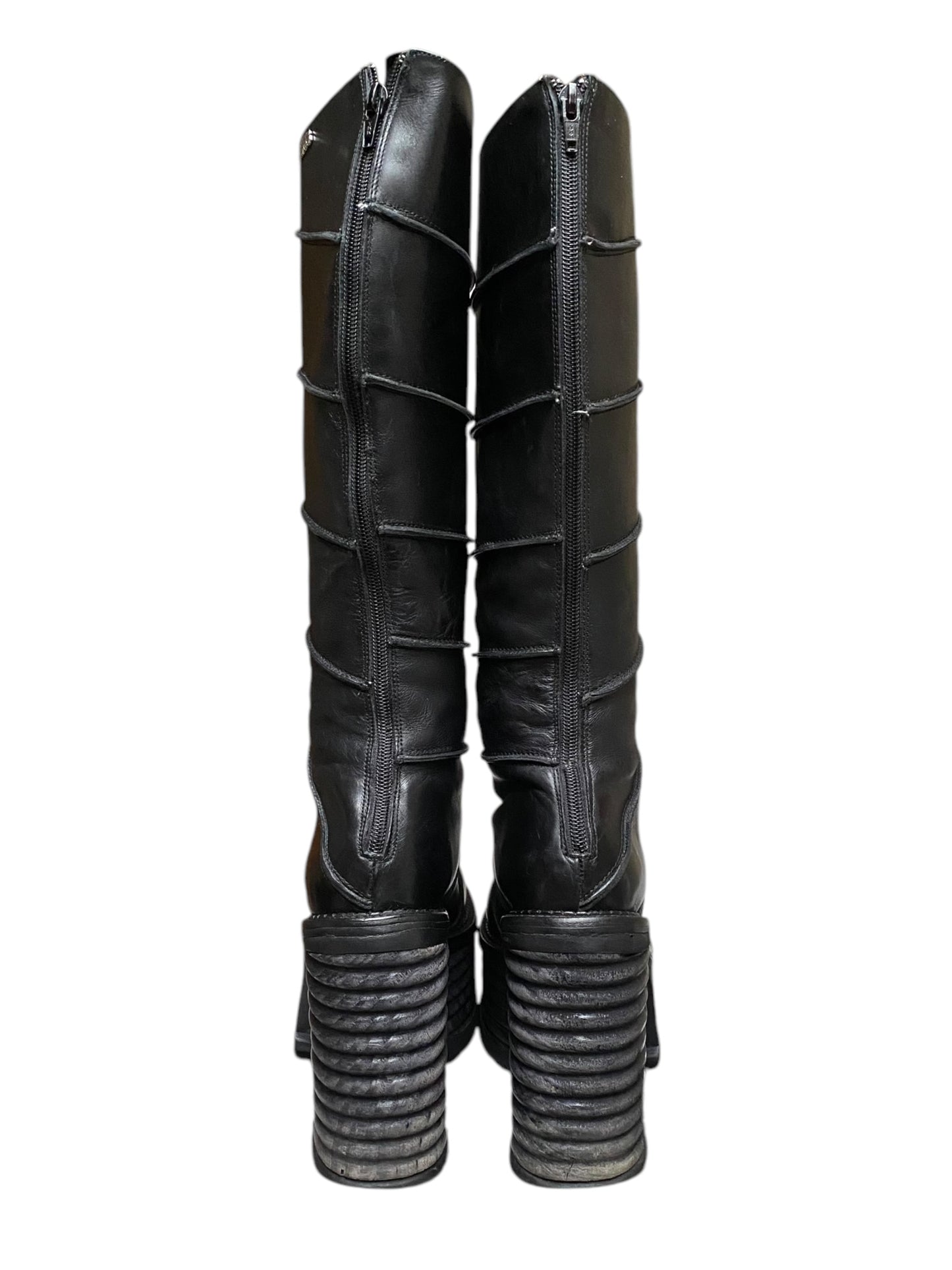 Vintage El Dantes block platform leather boots size 37