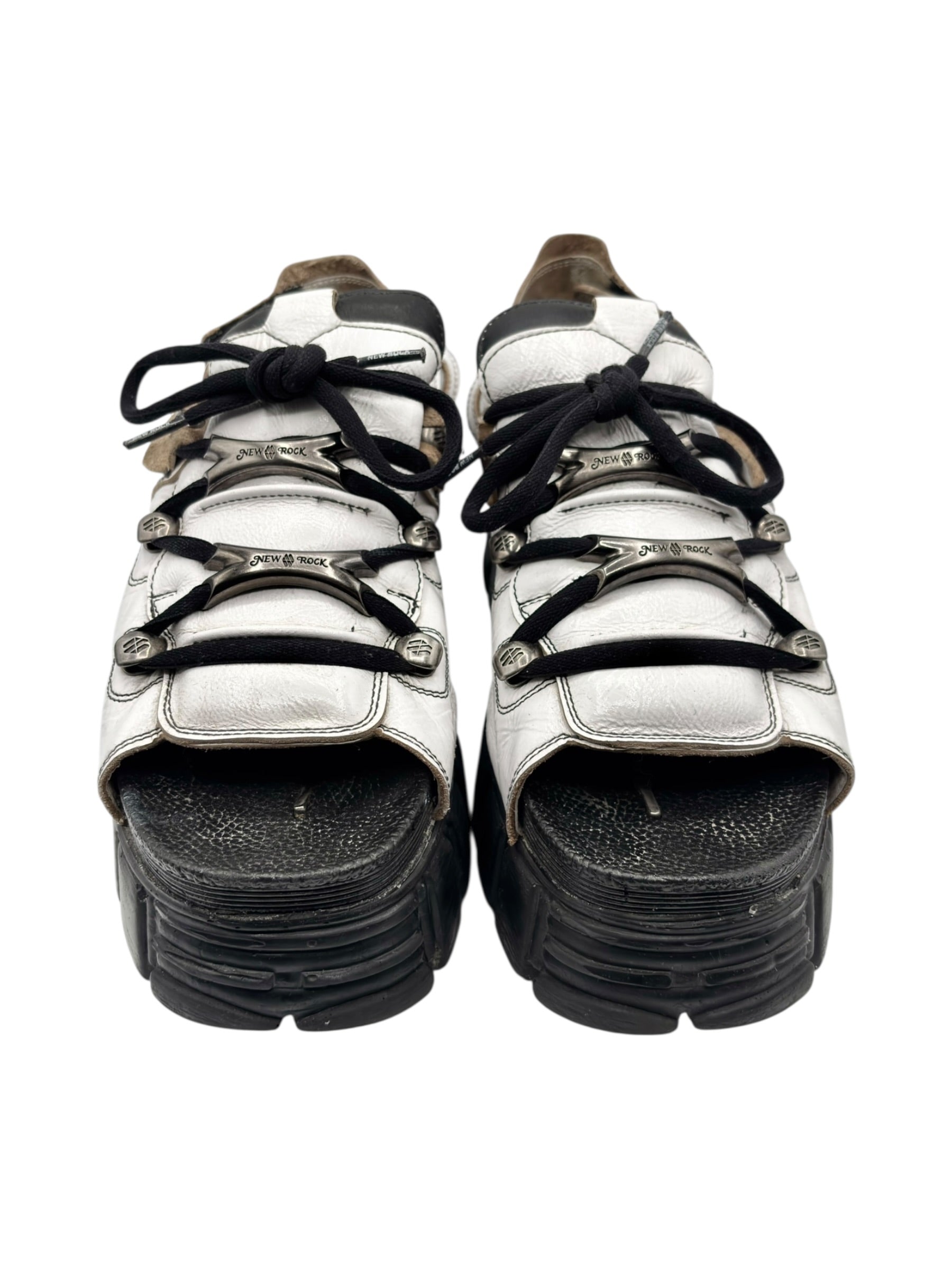 Vintage New Rock white platform sandals size 40