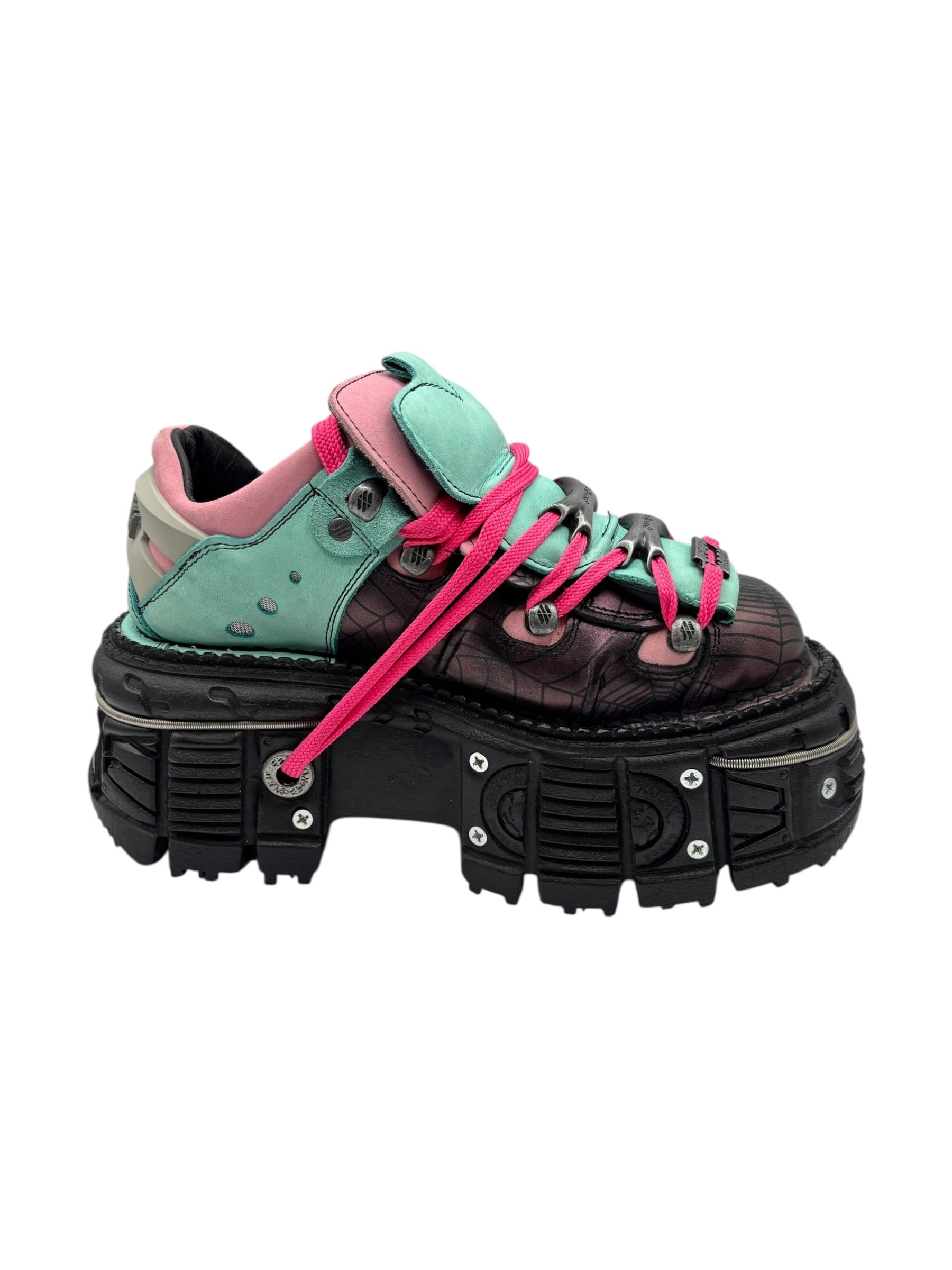 Limited edition New Rock cyan/pink platform boots size 39