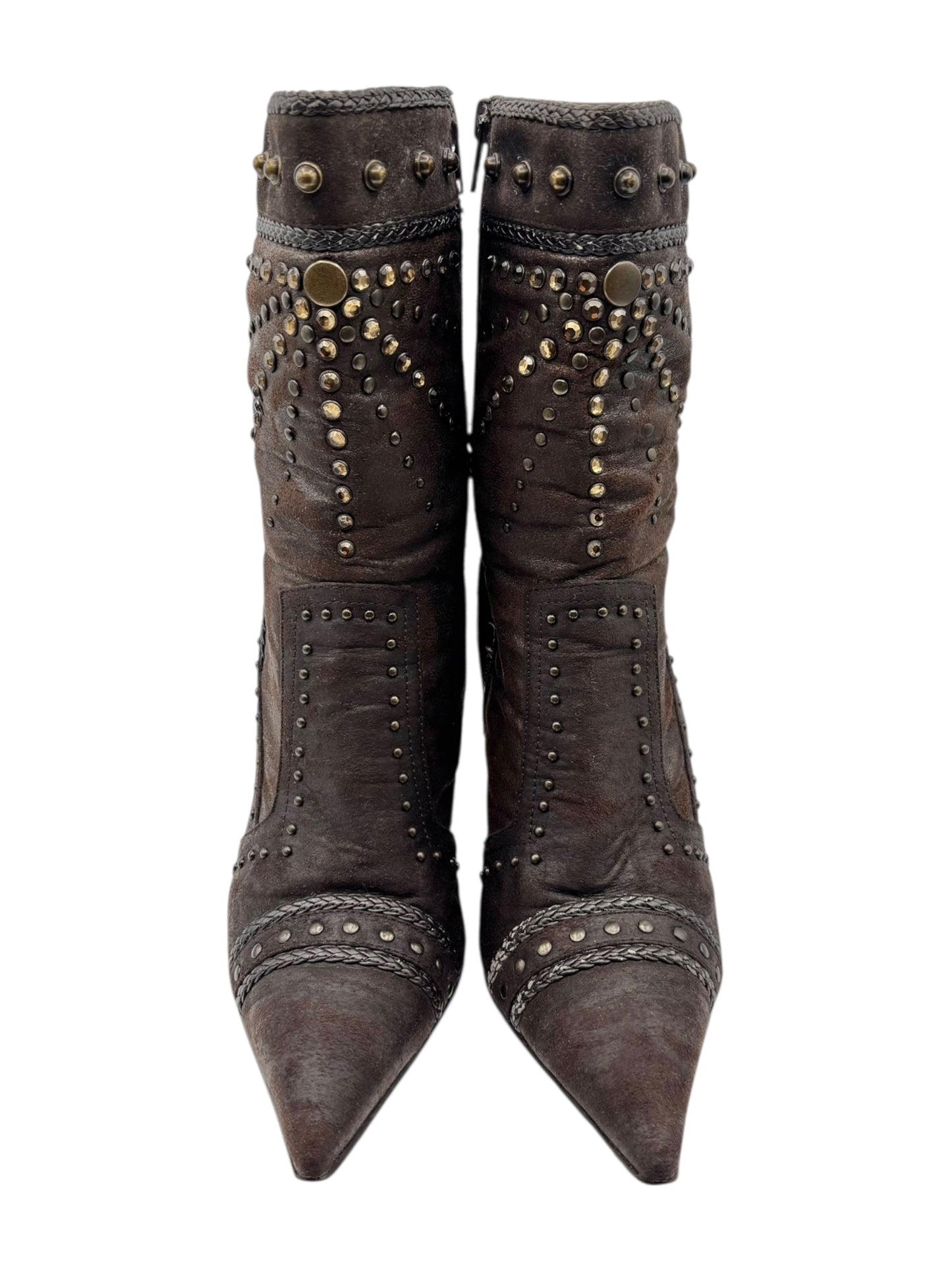 Y2k El Dantes type leather brown heels from brand Dangela size 37