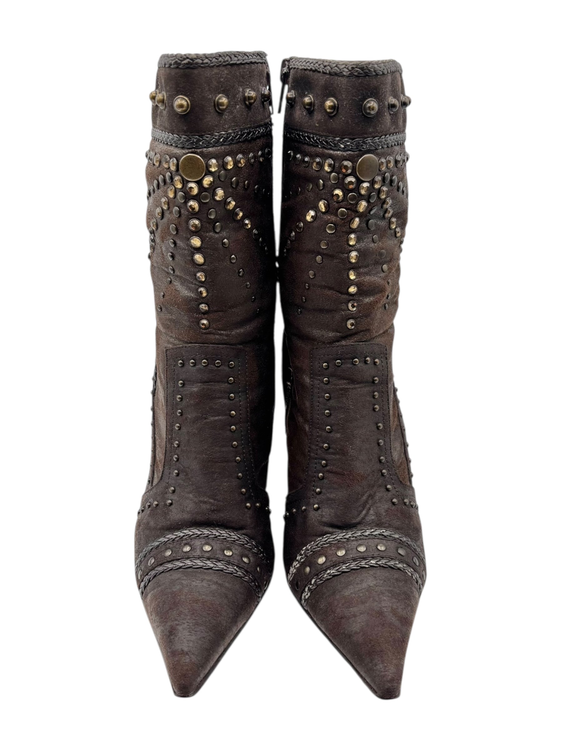 Y2k El Dantes type leather brown heels from brand Dangela size 37