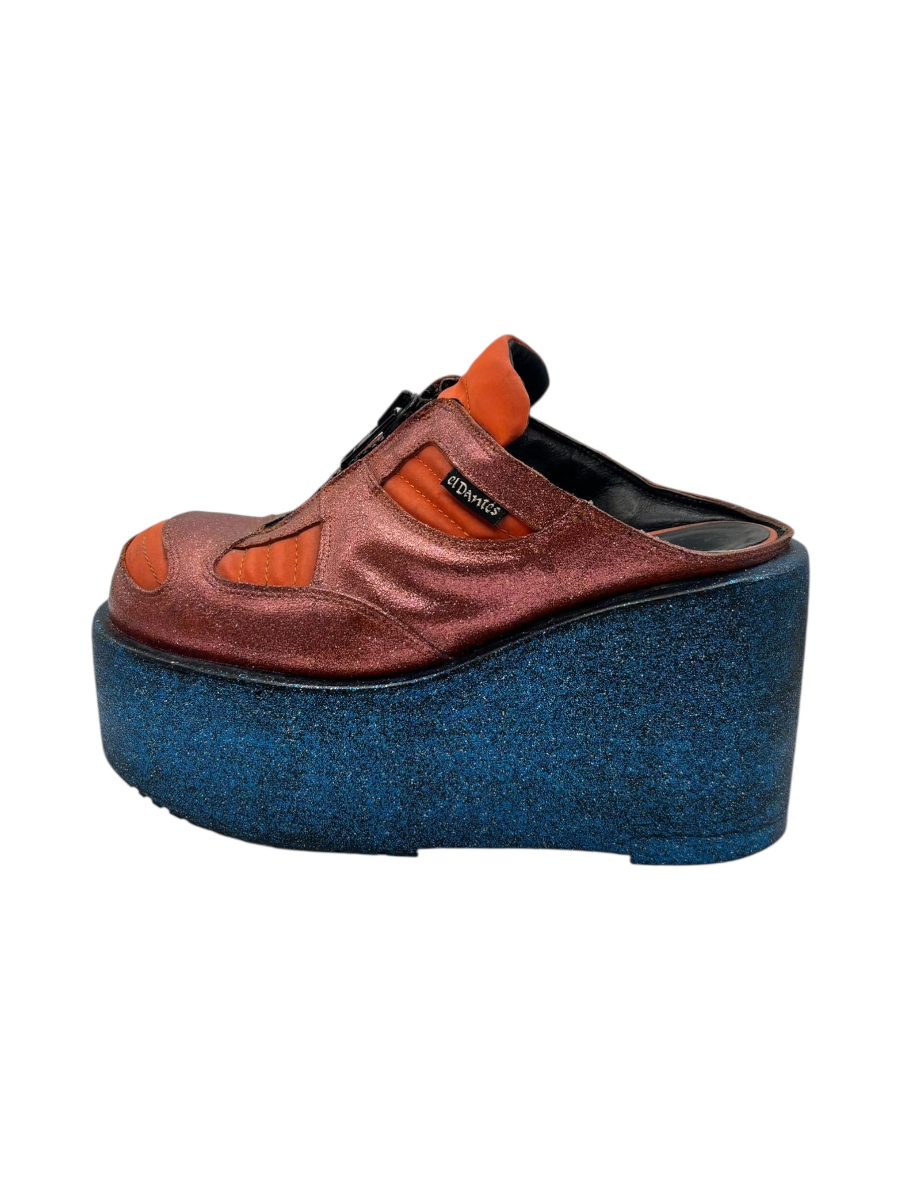 Vintage El Dantes orange platform clogs size 39