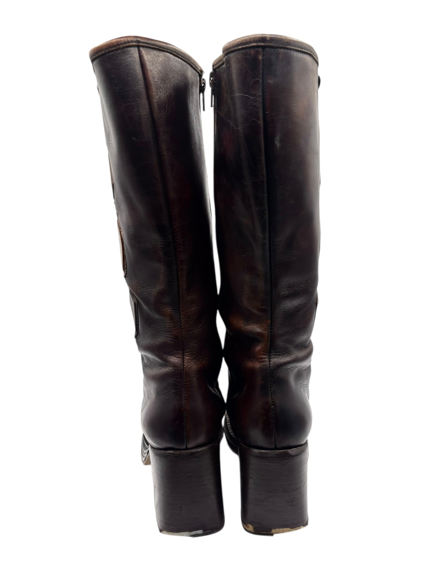 Beautiful vintage El Dantes brown leather boots size 38