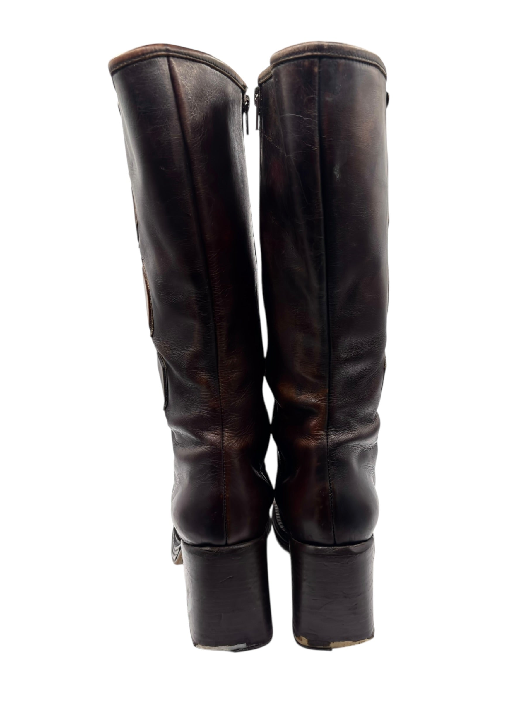 Beautiful vintage El Dantes brown leather boots size 38