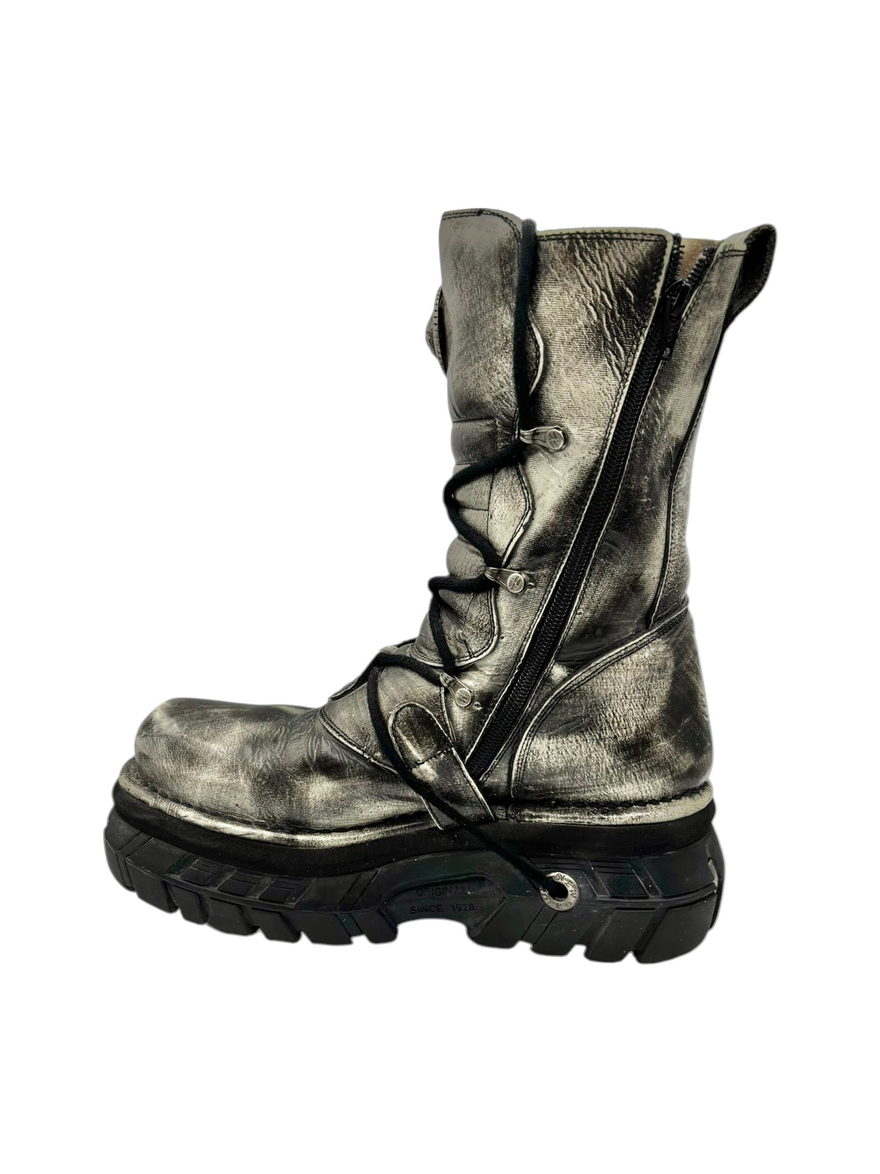 Vintage New Rock super rare khaki/camo platform boots size 42