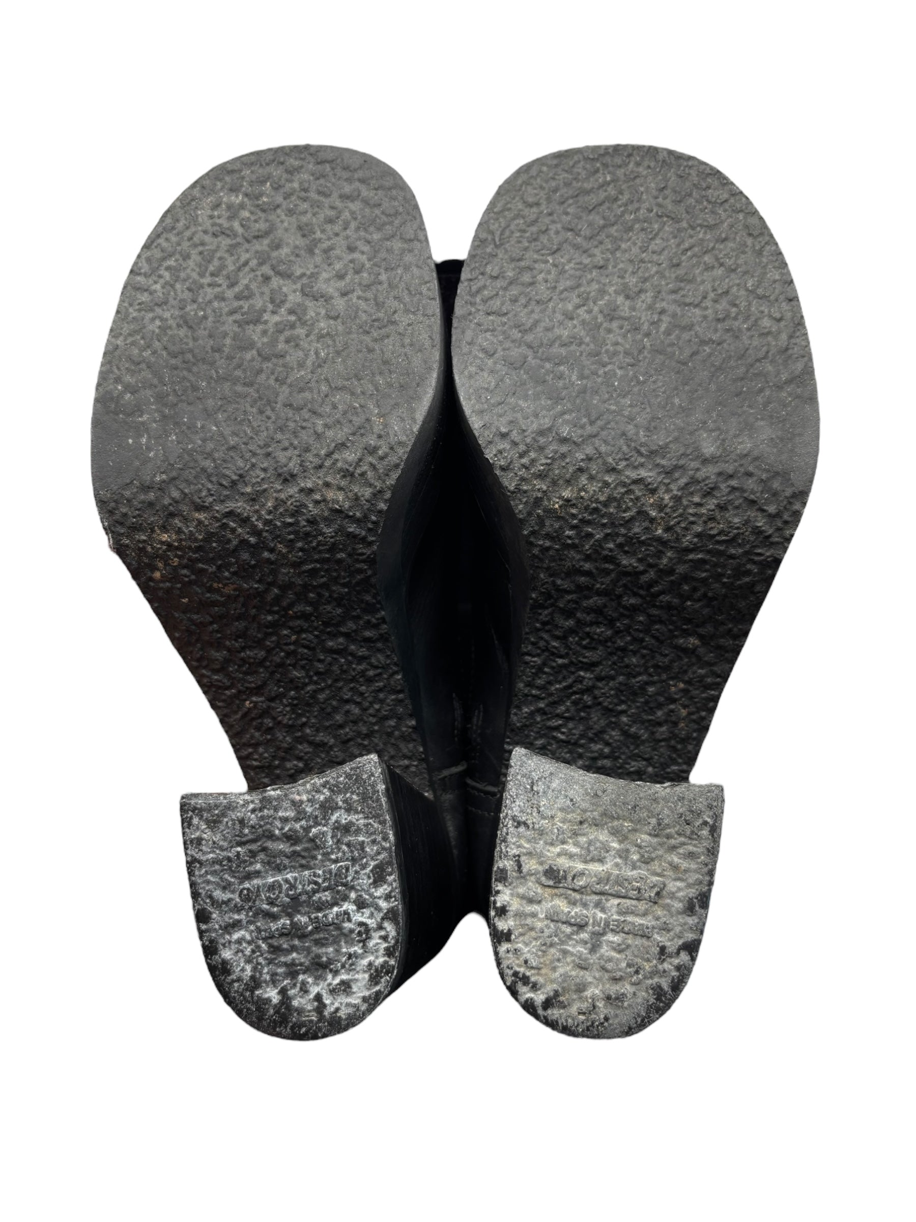 Beautiful vintage 90s Destroy knee high black block platform boots size 38