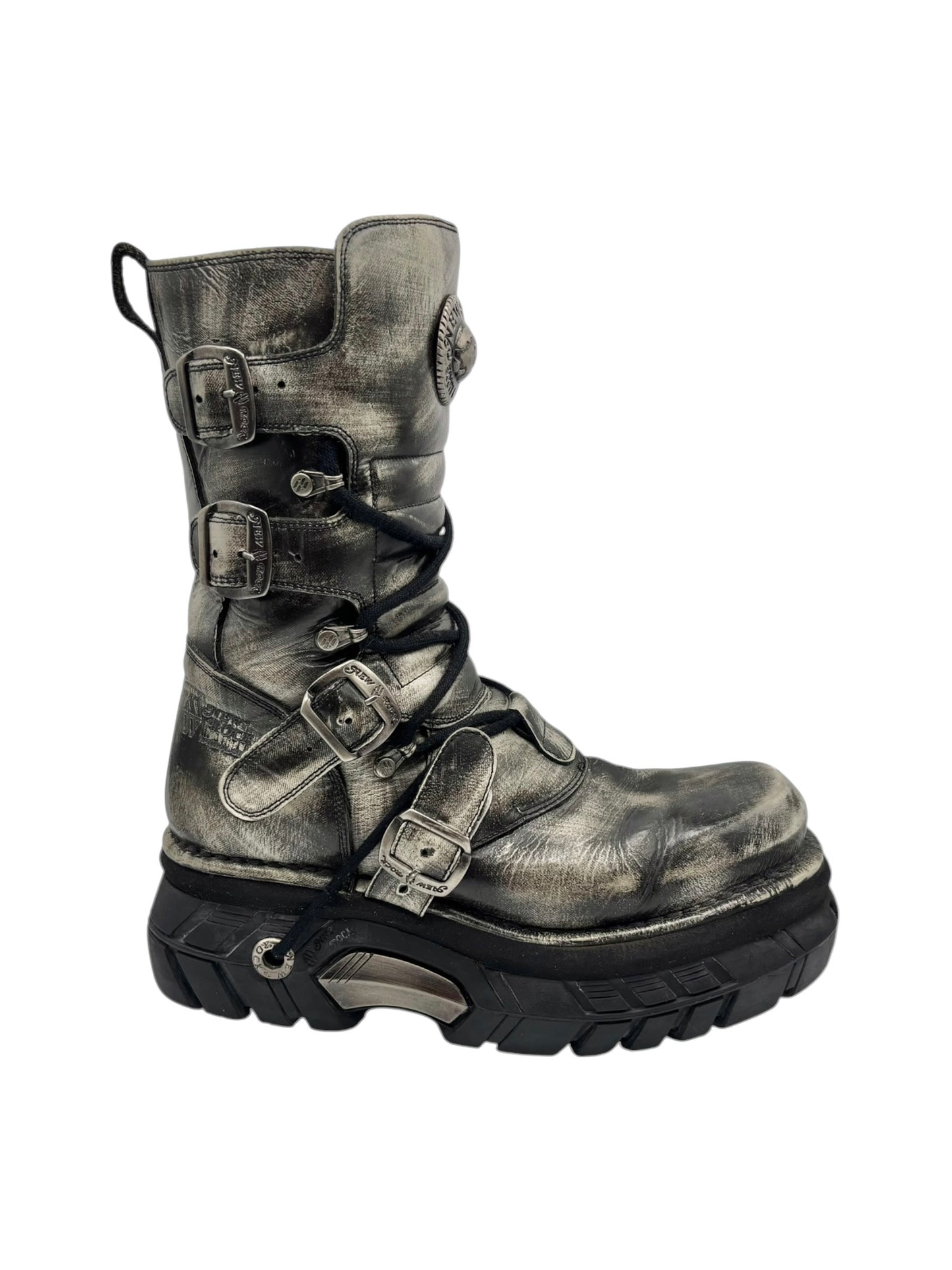 Vintage New Rock super rare khaki/camo platform boots size 42