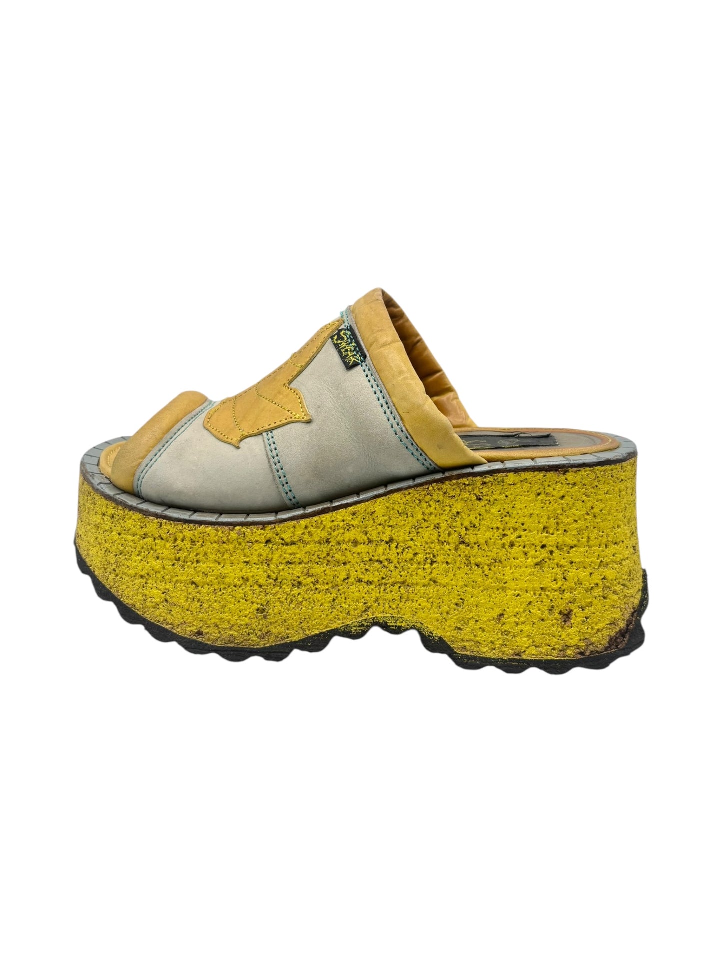 Vintage Swear London yellow platform sandals size 37