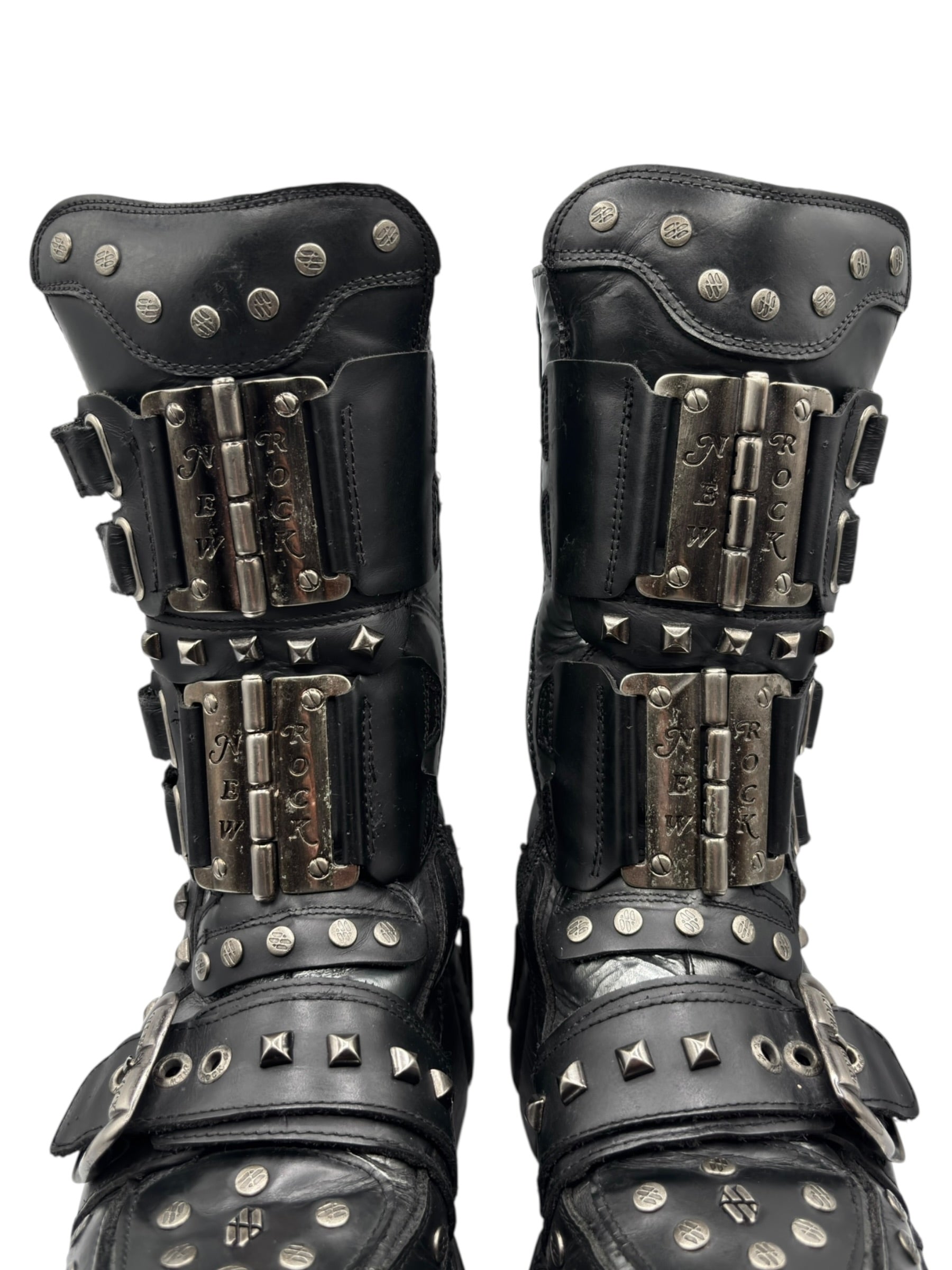 Vintage New Rock studded mid-calf platform boots size 39