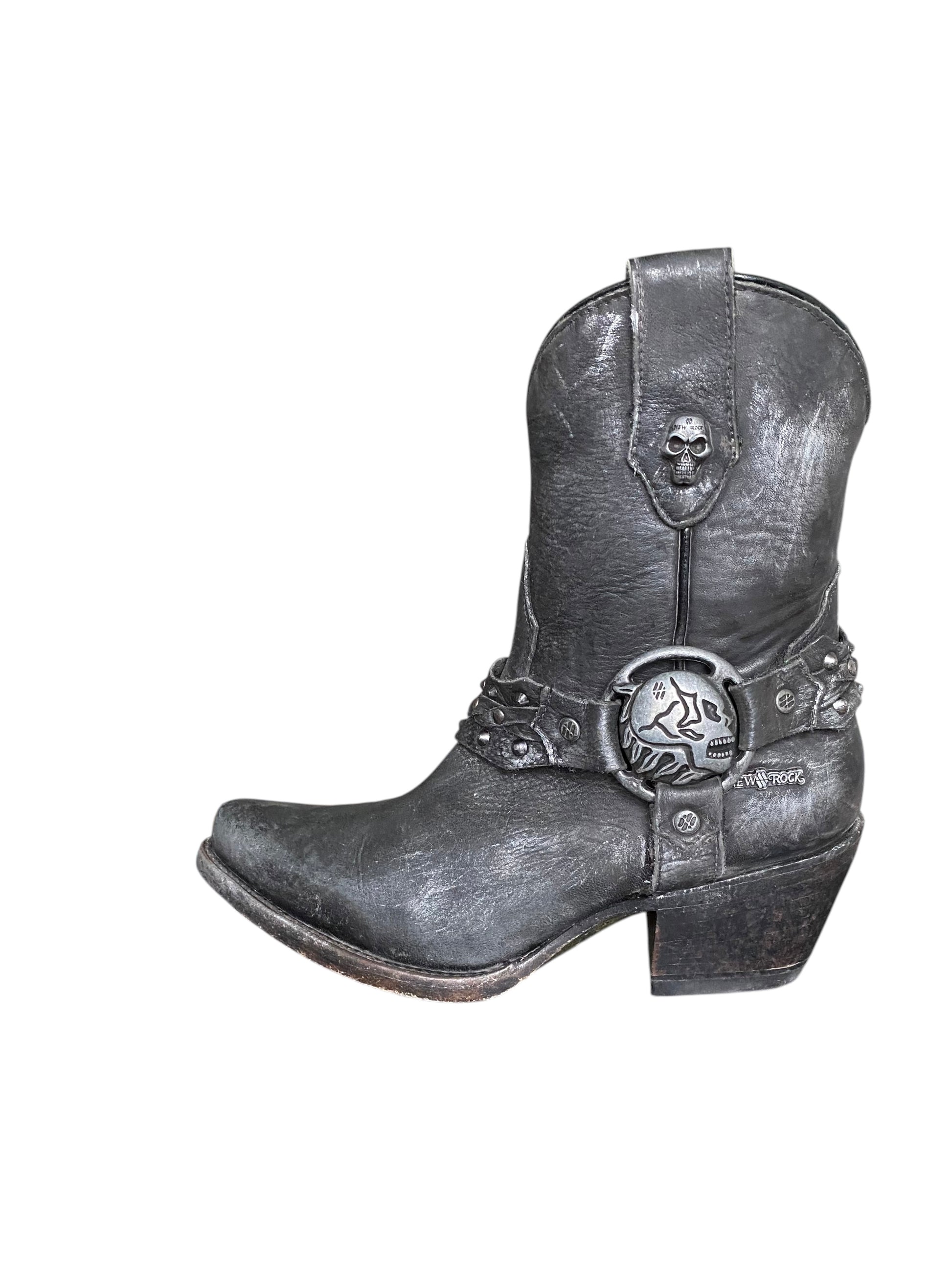 New Rock leather cowboy boots size 37