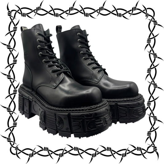 New Rock tank platform leather boots