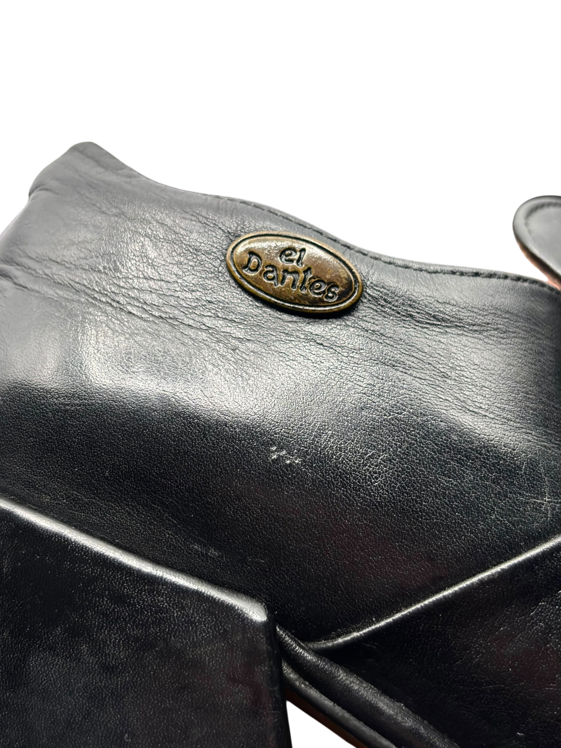 Vintage El Dantes block platform leather heels size 41