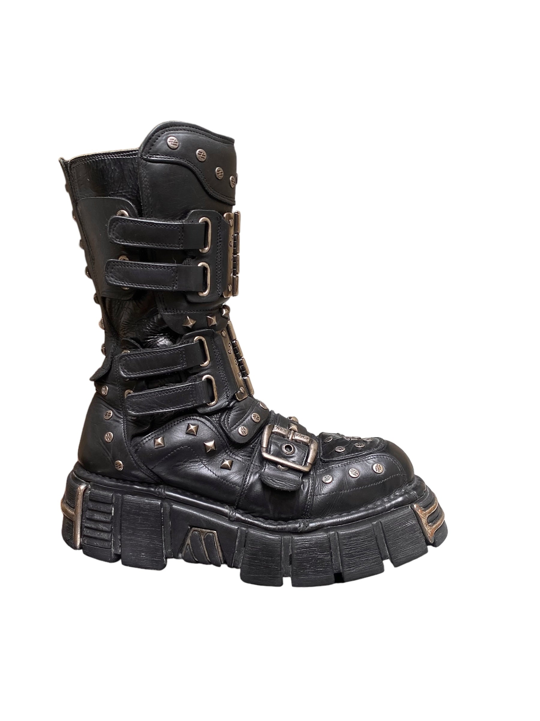 Vintage New Rock studded platform boots size 42