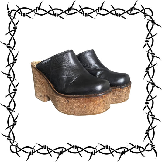 Vintage Destroy leather mules size 36