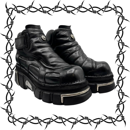 Vintage New Rock avant garde leather platform boots size 41