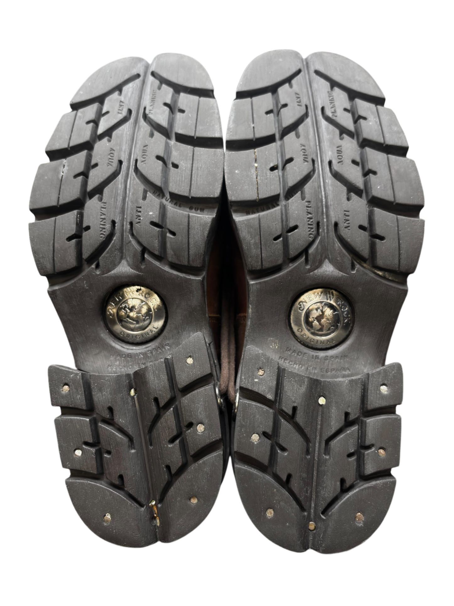 Vintage New Rock brown leather raised-heel ankle boots size 41