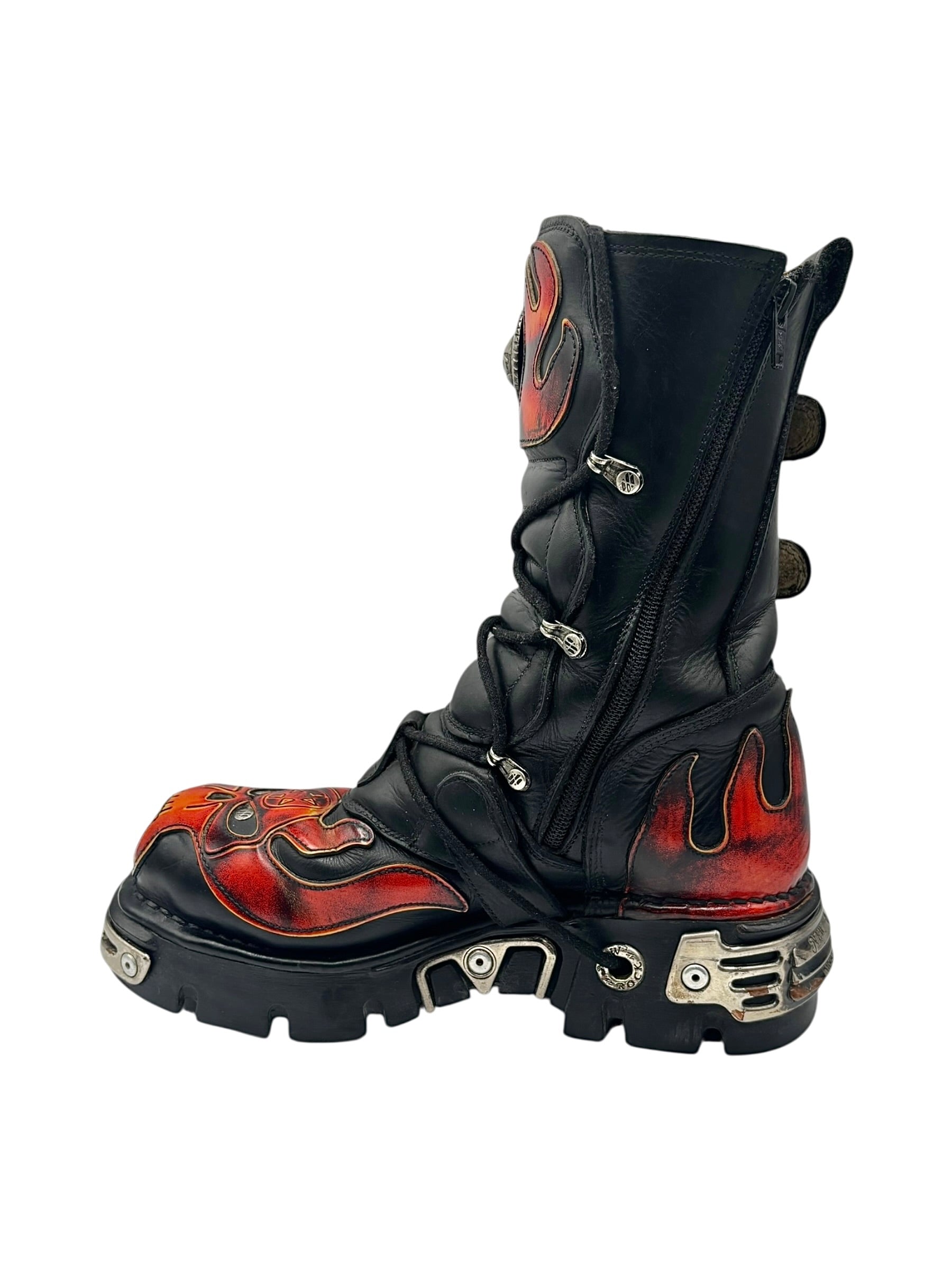 Vintage New Rock reactor flame boots size 38