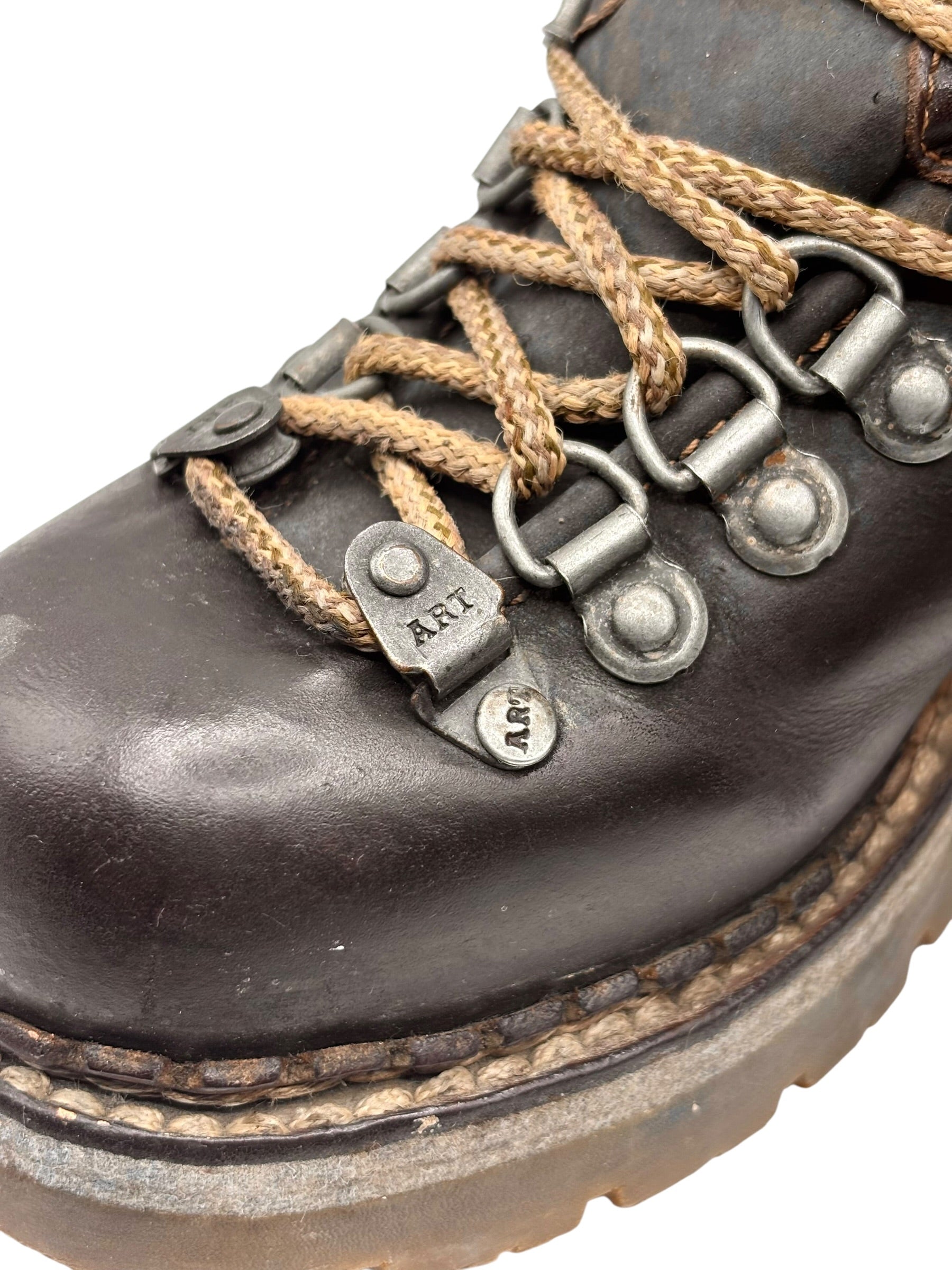 Vintage ART brown leather ankle boots size 36