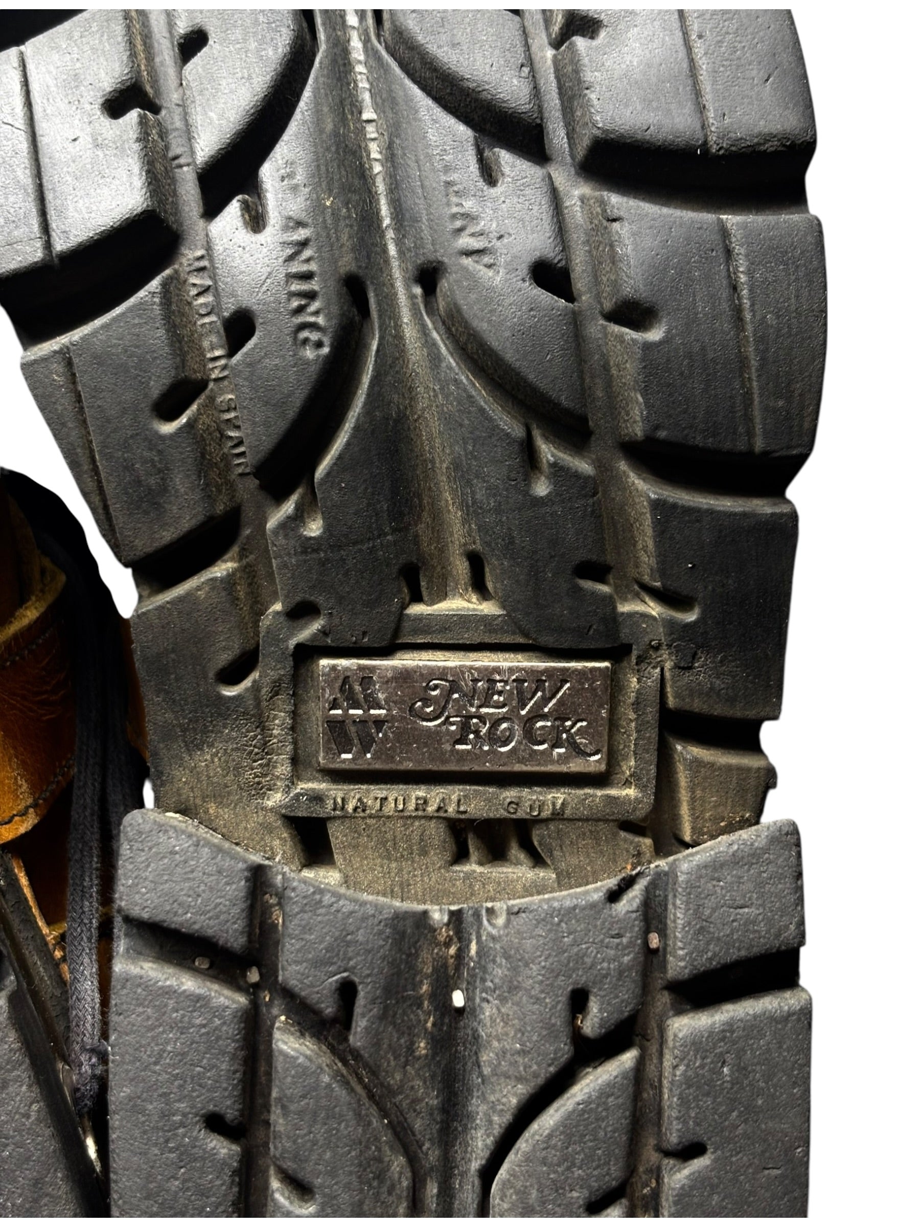 Vintage New Rock yellow raised heel leather boots size 39