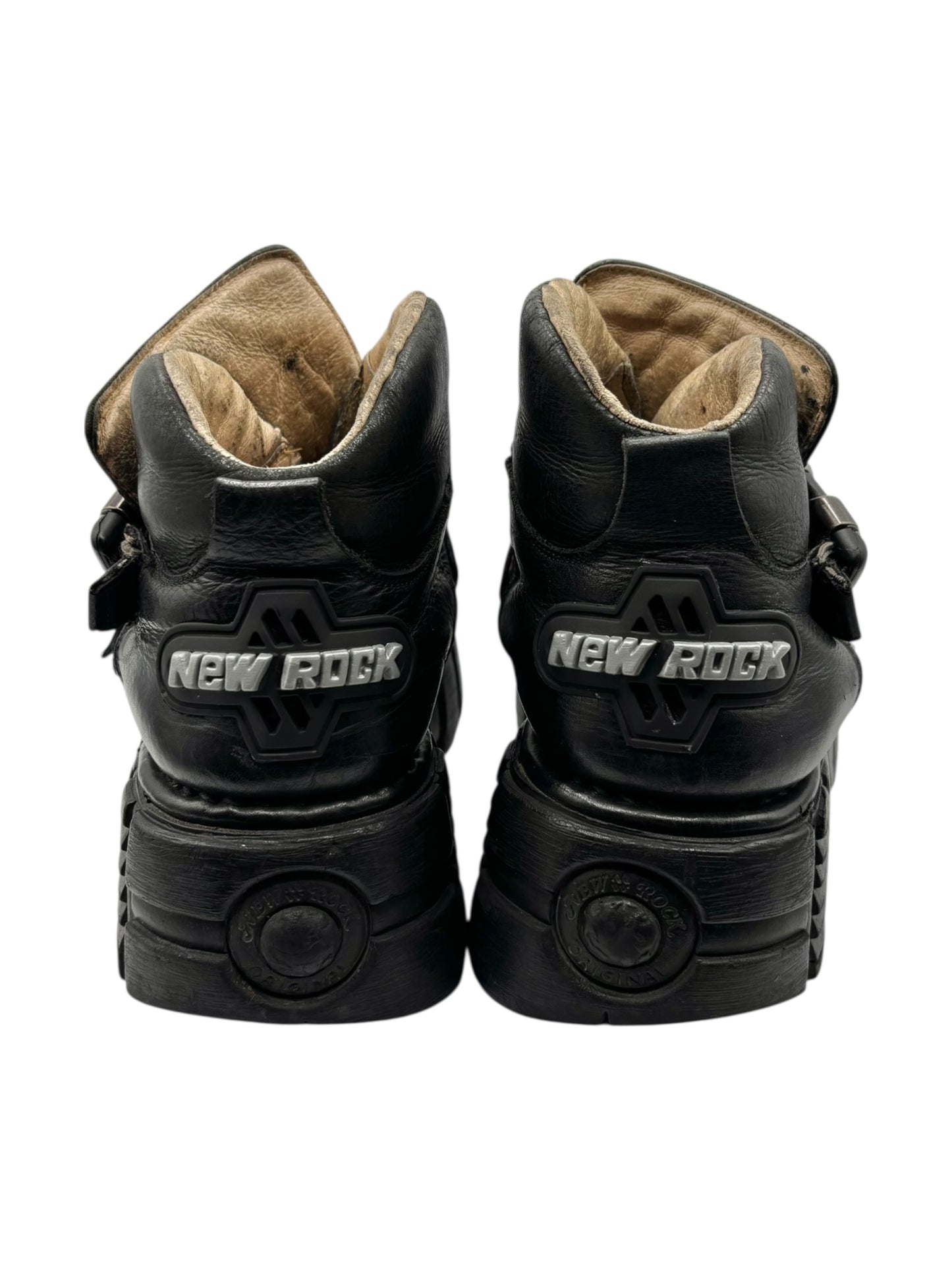 Vintage New Rock triple clasp platform boots size 40