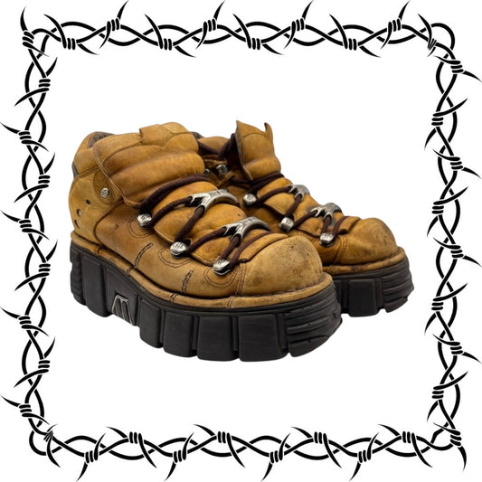 New Rock M-106 mustard color platform boots size 38