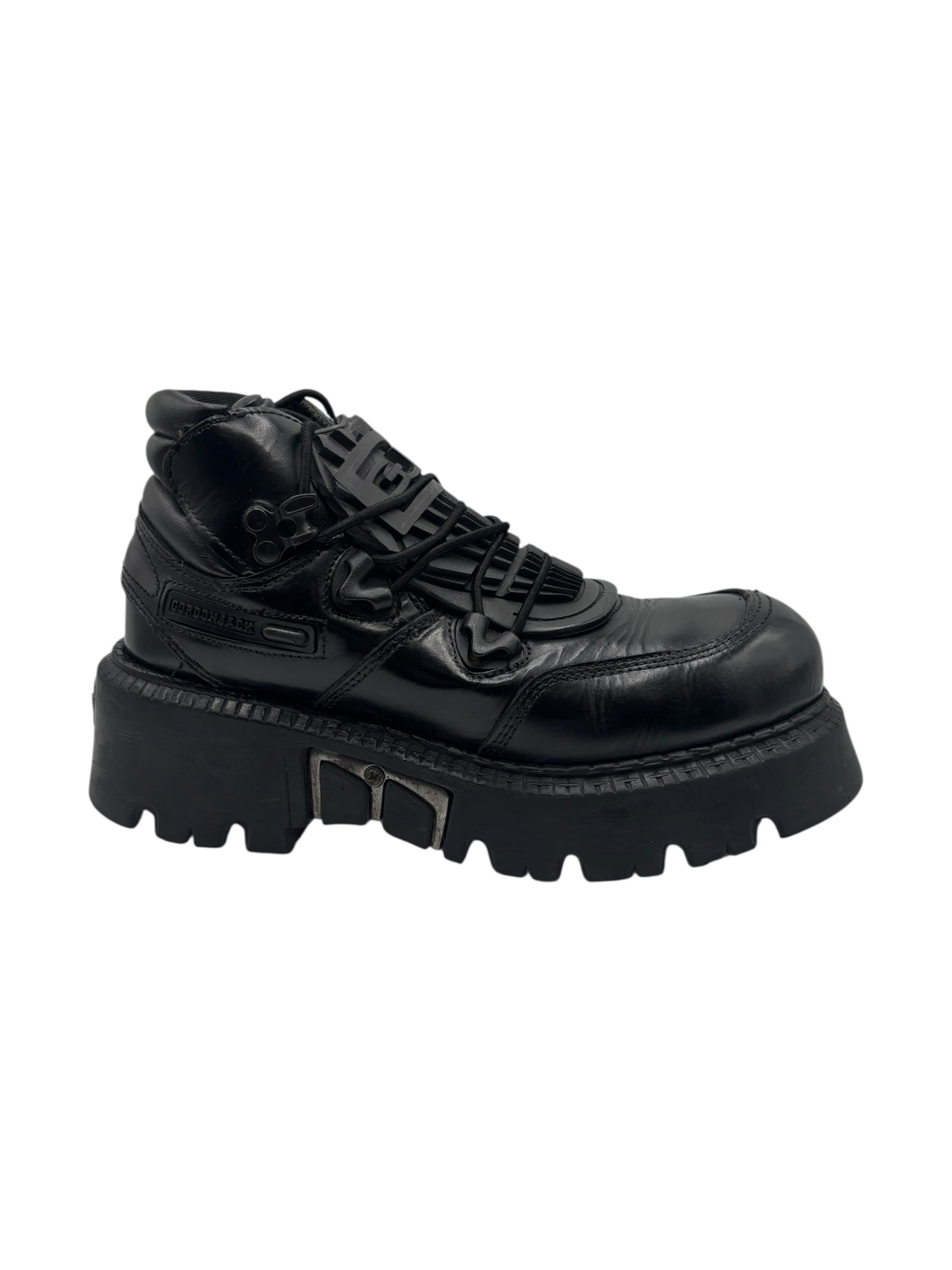 Vintage Gordon Jack lace-up leather platform boots size 39