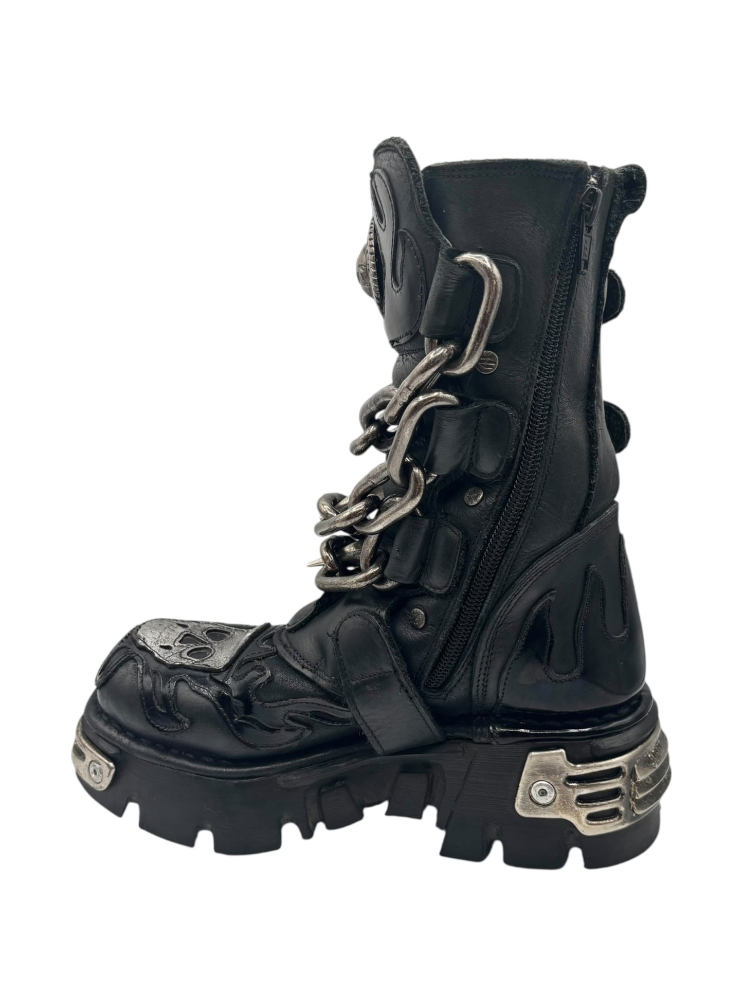 Vintage New Rock M-727-S1 chained leather boots size 36